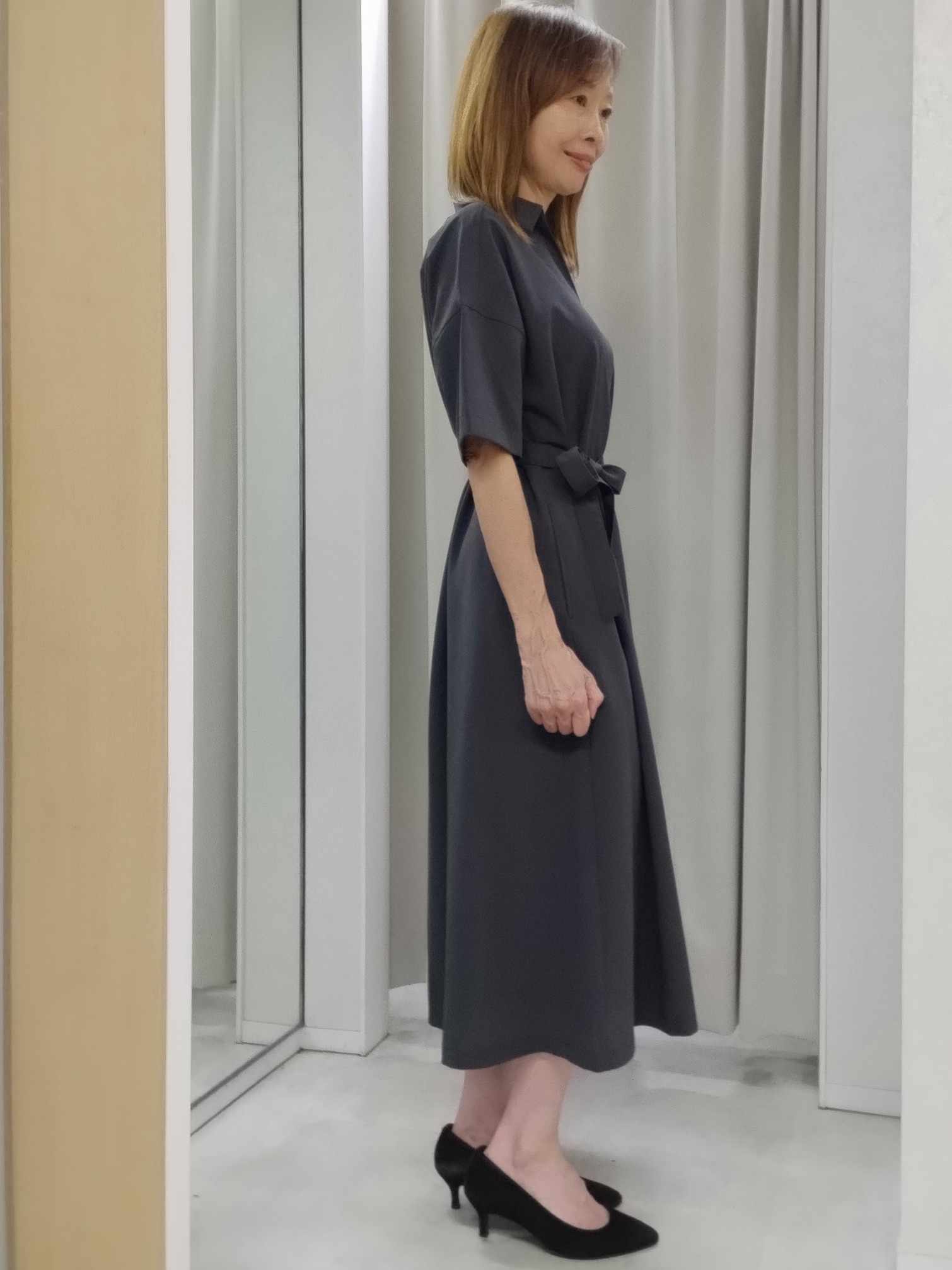 もりさんの「UNTITLED｜【UVカット/接触冷感/通気性】エアリークールワンピース」を使ったコーディネート