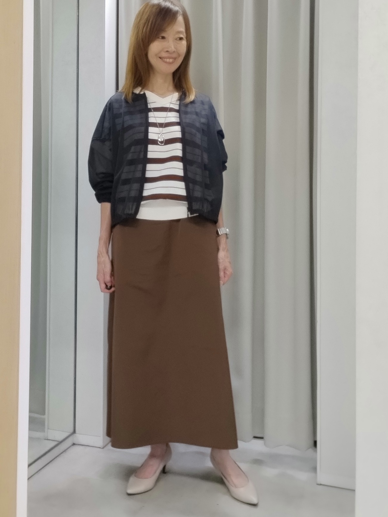 もりさんの「UNTITLED｜【肌に張りつきにくい/前後2WAY】ドライタッチコットンプルオーバー」を使ったコーディネート