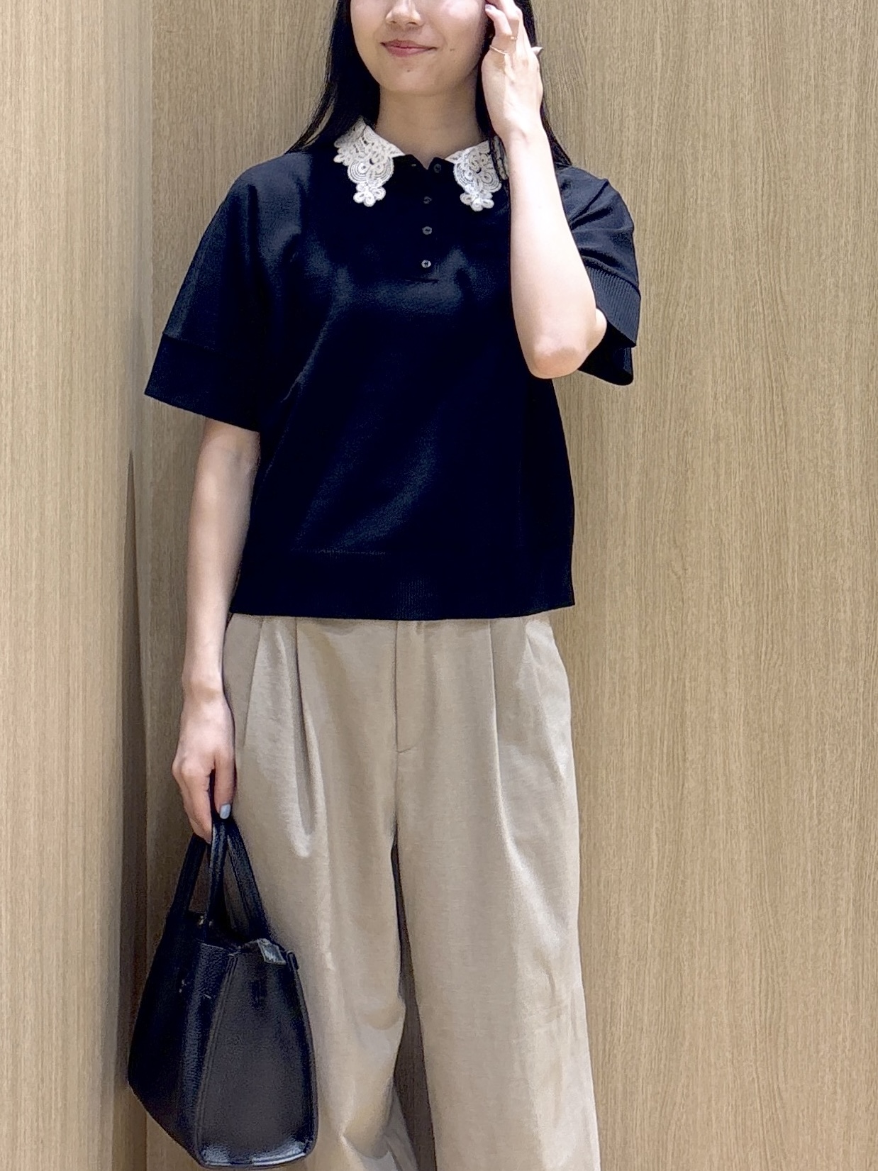 sachikoさんの「OPAQUE.CLIP｜2WAY衿ドッキングニット《洗濯機OK》」を使ったコーディネート