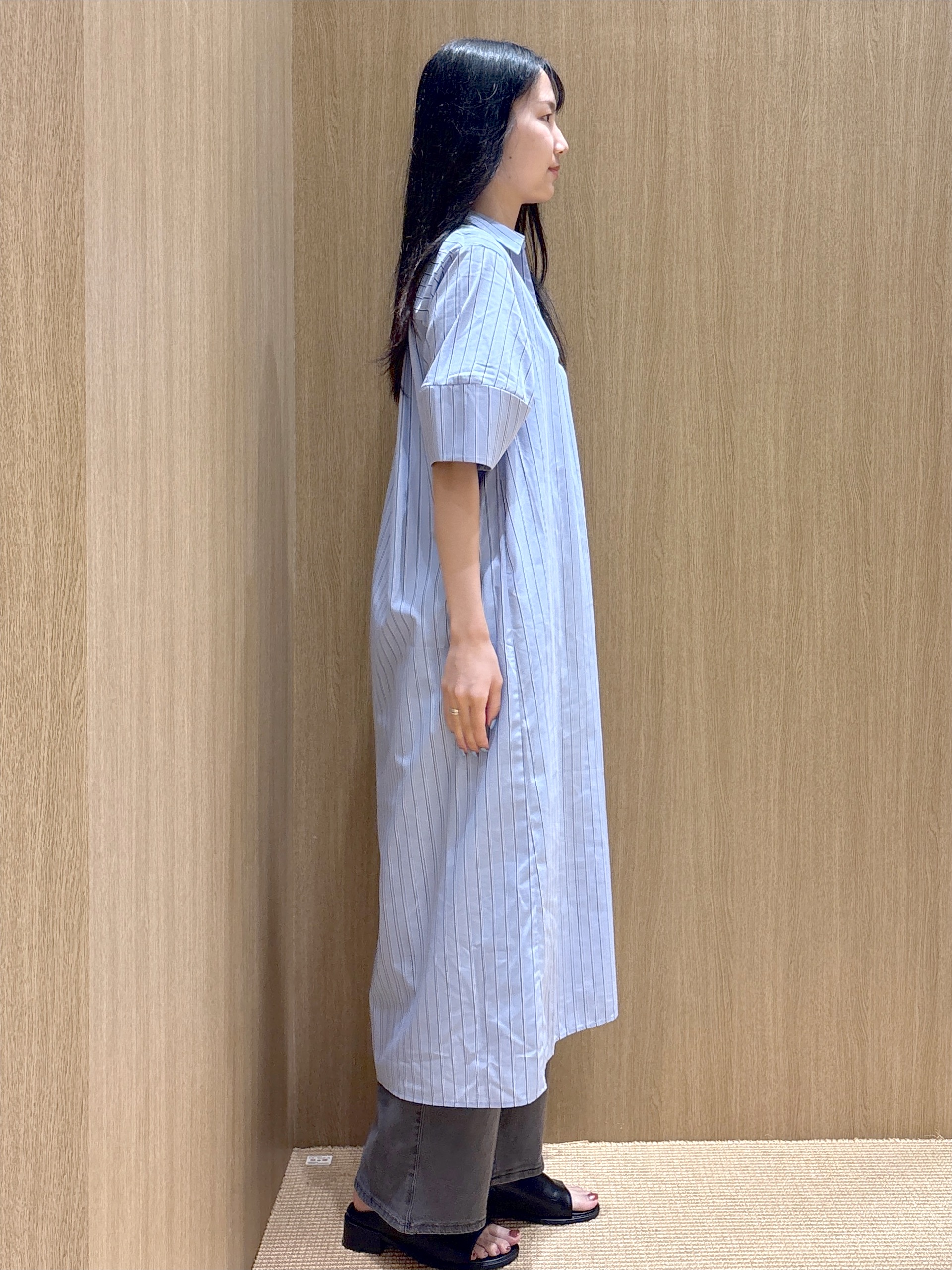 sachikoさんの「OPAQUE.CLIP｜スキッパーシャツワンピース【洗濯機OK】」を使ったコーディネート