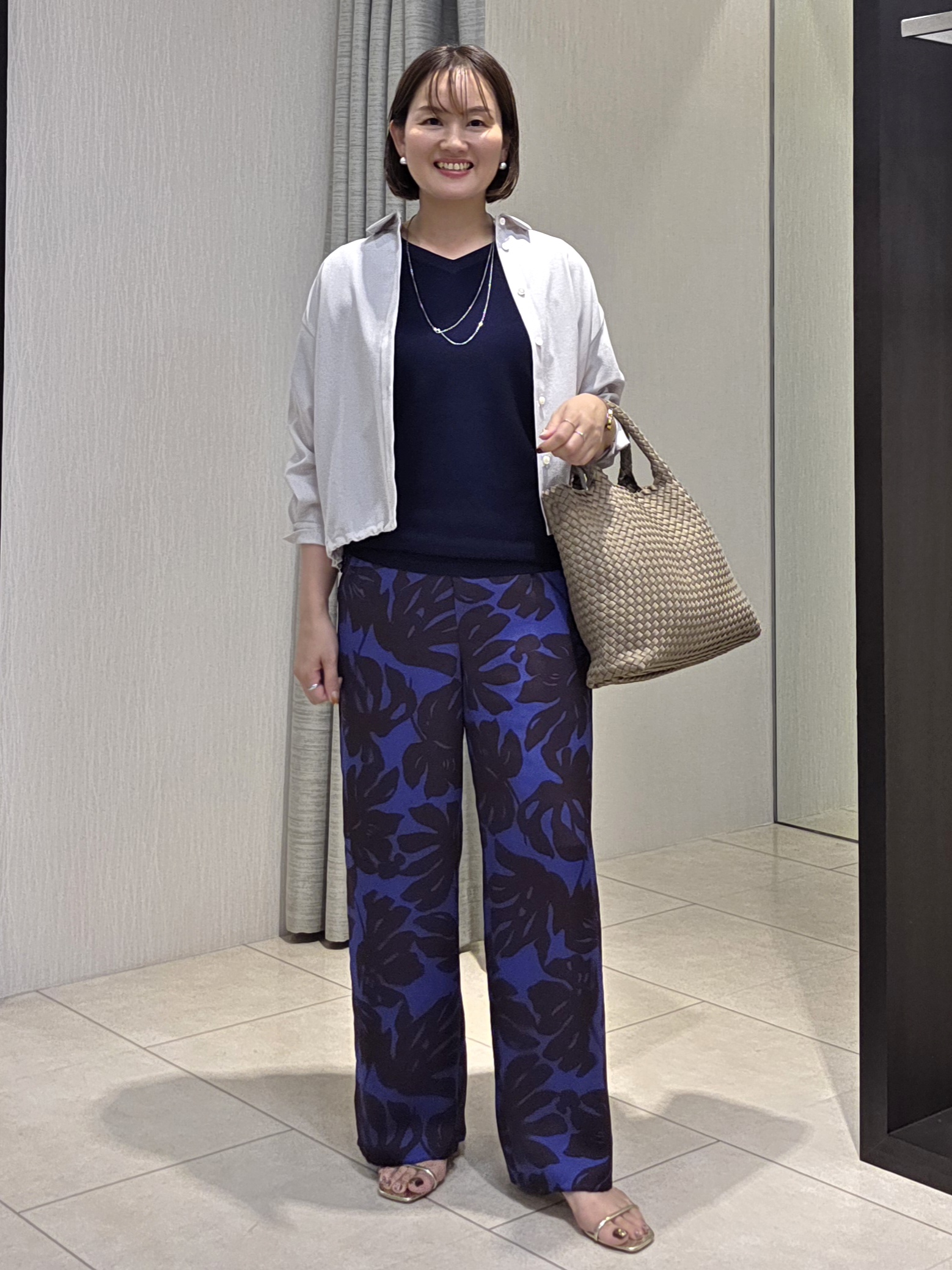 naokoさんの「UNTITLED｜【セットアップ可/UVカット/接触冷感】エアリークールドロストシャツ」を使ったコーディネート