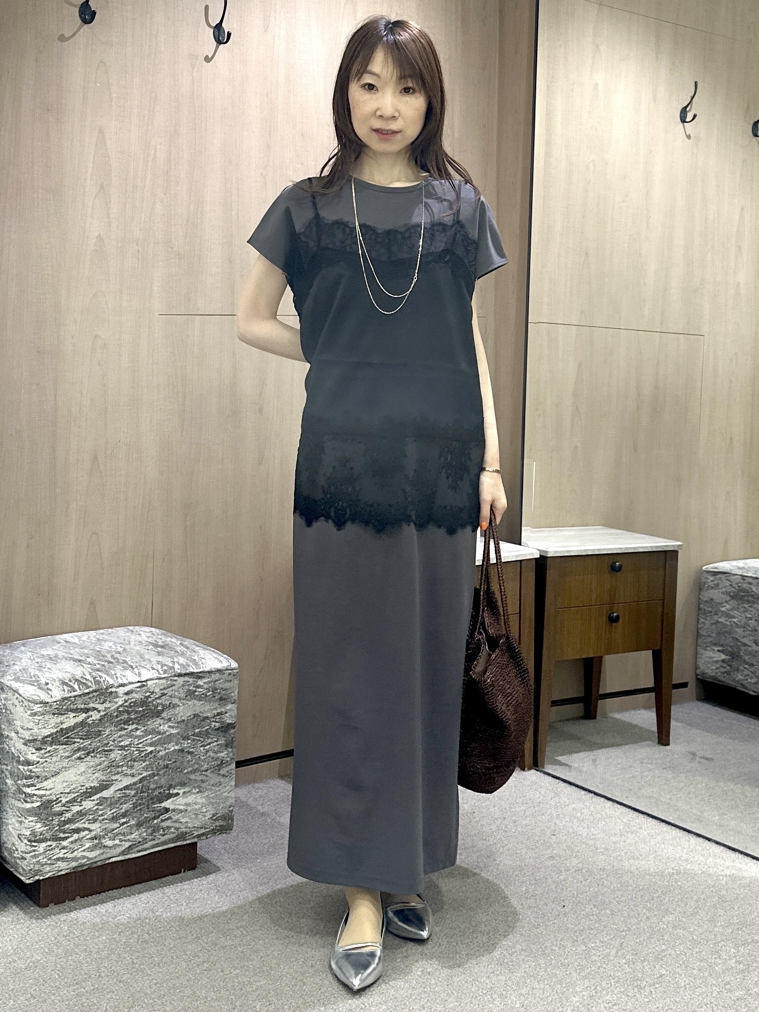 Miwaさんの「UNTITLED｜【1枚でもセットでも】レースキャミ付きプルオーバー」を使ったコーディネート