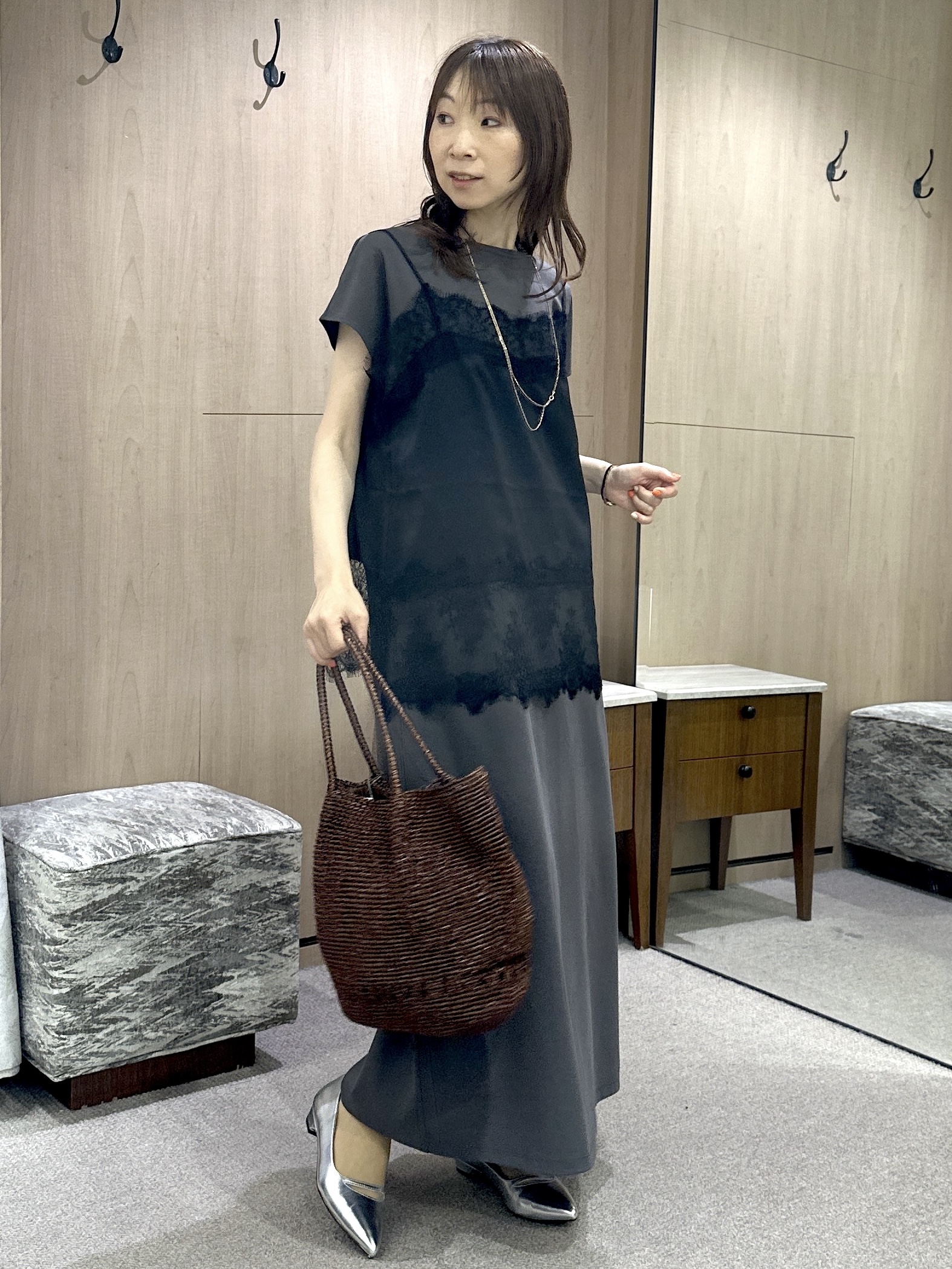 Miwaさんの「UNTITLED｜【1枚でもセットでも】レースキャミ付きプルオーバー」を使ったコーディネート