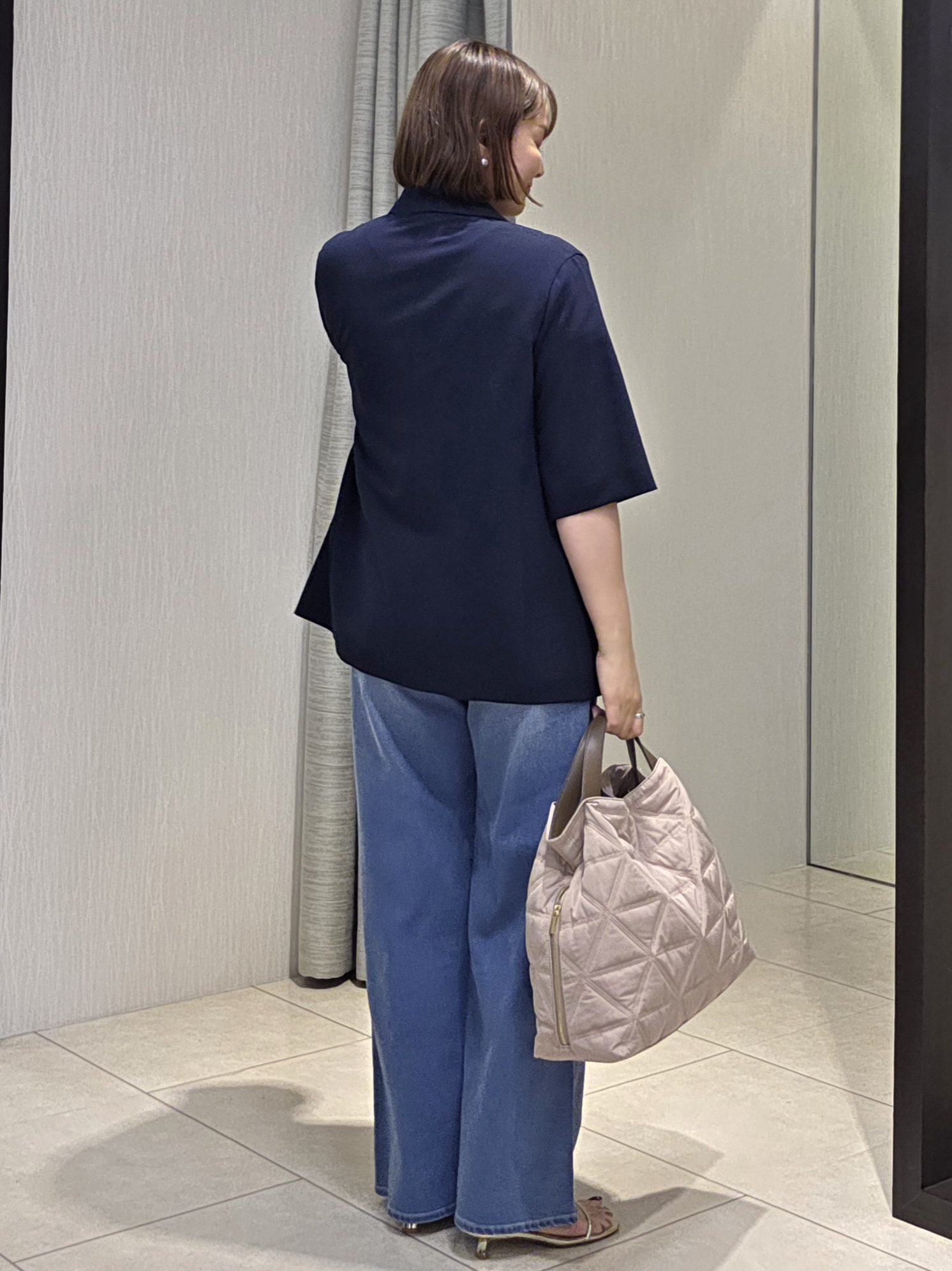 naokoさんの「UNTITLED｜【セットアップ可/UVカット/通気性】エアリークール半袖ジャケット」を使ったコーディネート