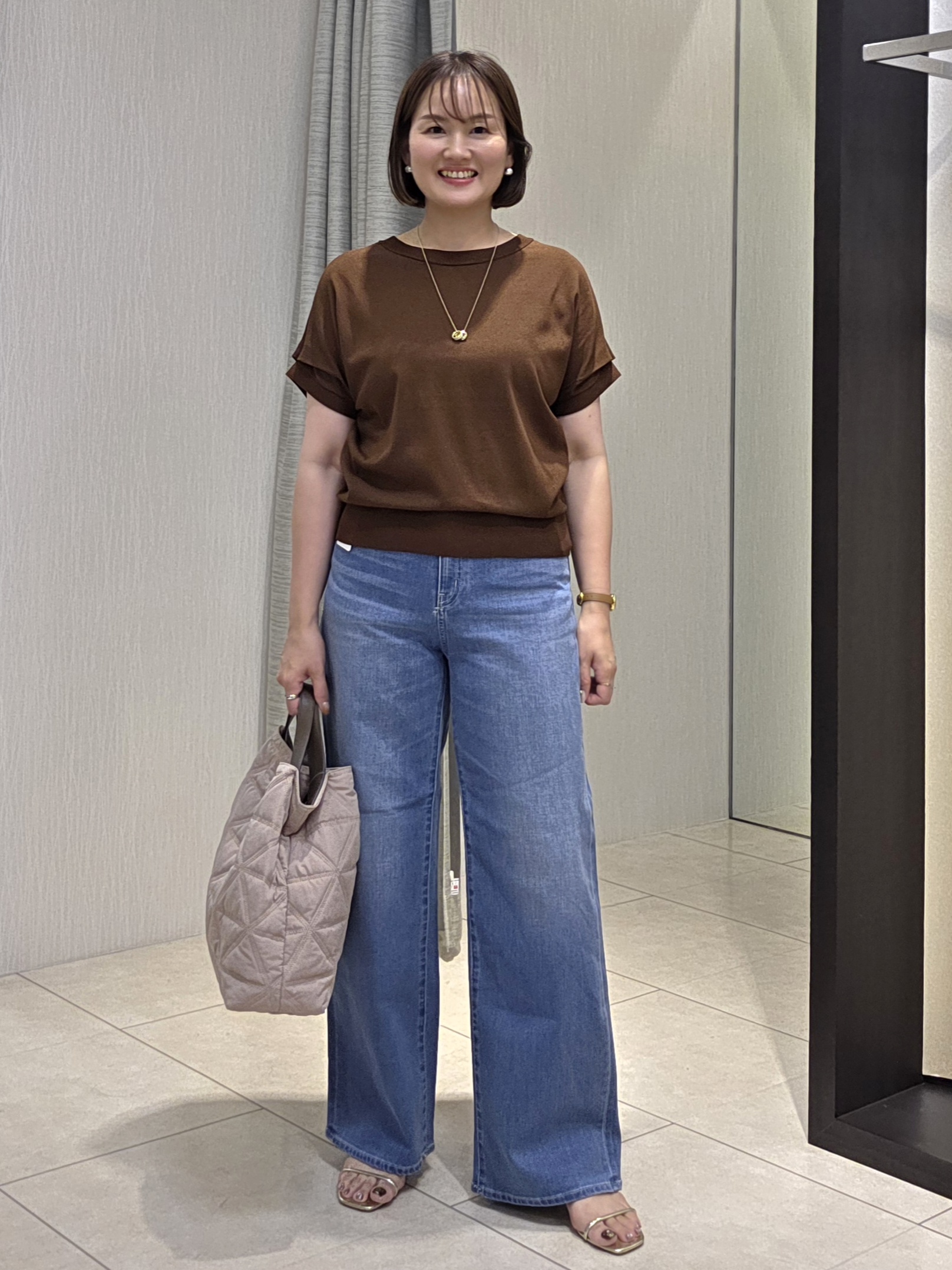 naokoさんの「UNTITLED｜【セットアップ可/UVカット/通気性】エアリークール半袖ジャケット」を使ったコーディネート
