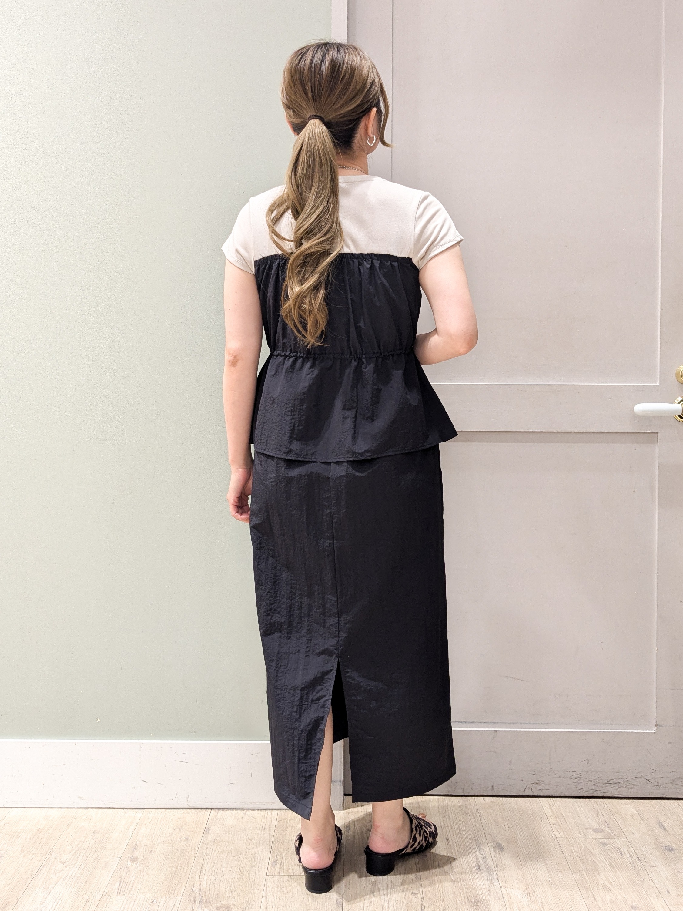 kuwawaさんの「grove｜【低身長さんも選べる着丈・洗濯機◎】1枚で旬顔！Tシャツドッキングドロストワンピース」を使ったコーディネート