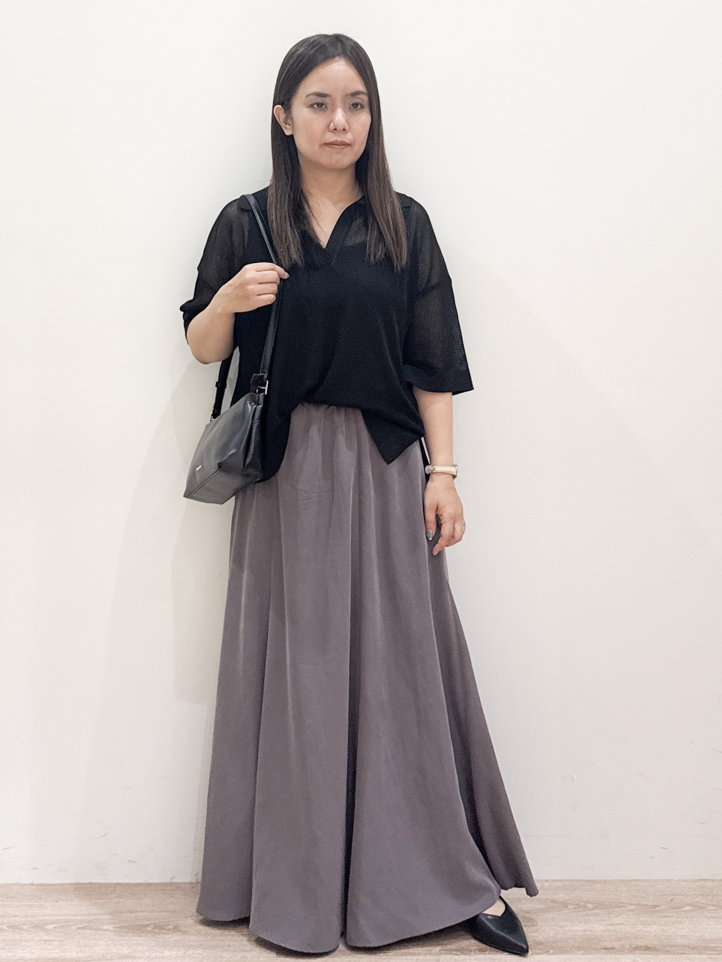 しまじろさんの「OPAQUE.CLIP｜メッシュスキッパーポロニット【UVケア／洗濯機OK】」を使ったコーディネート