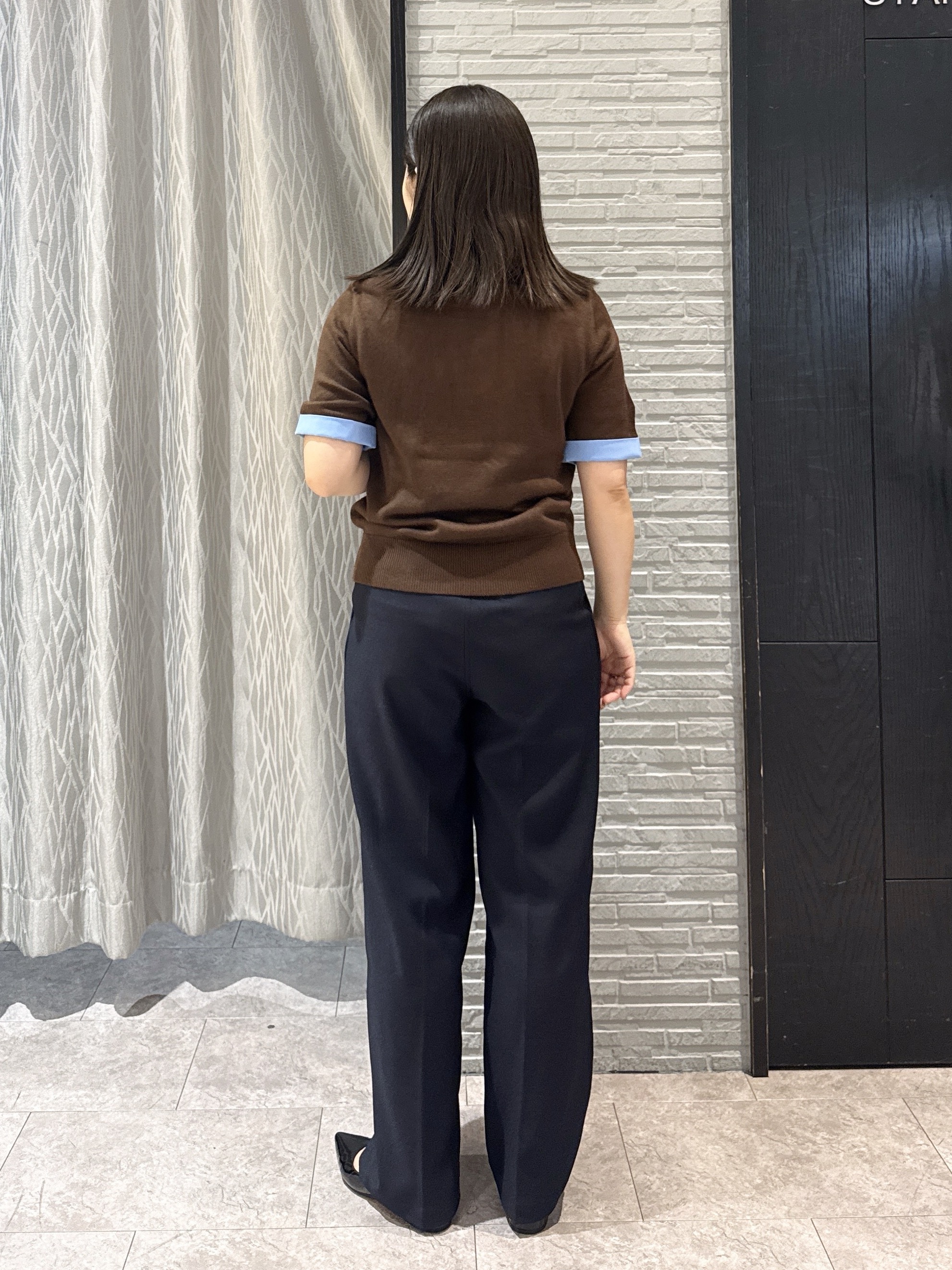 chさんの「THE SHOP TK｜POLO BCS/アーガイル半袖ニット」を使ったコーディネート