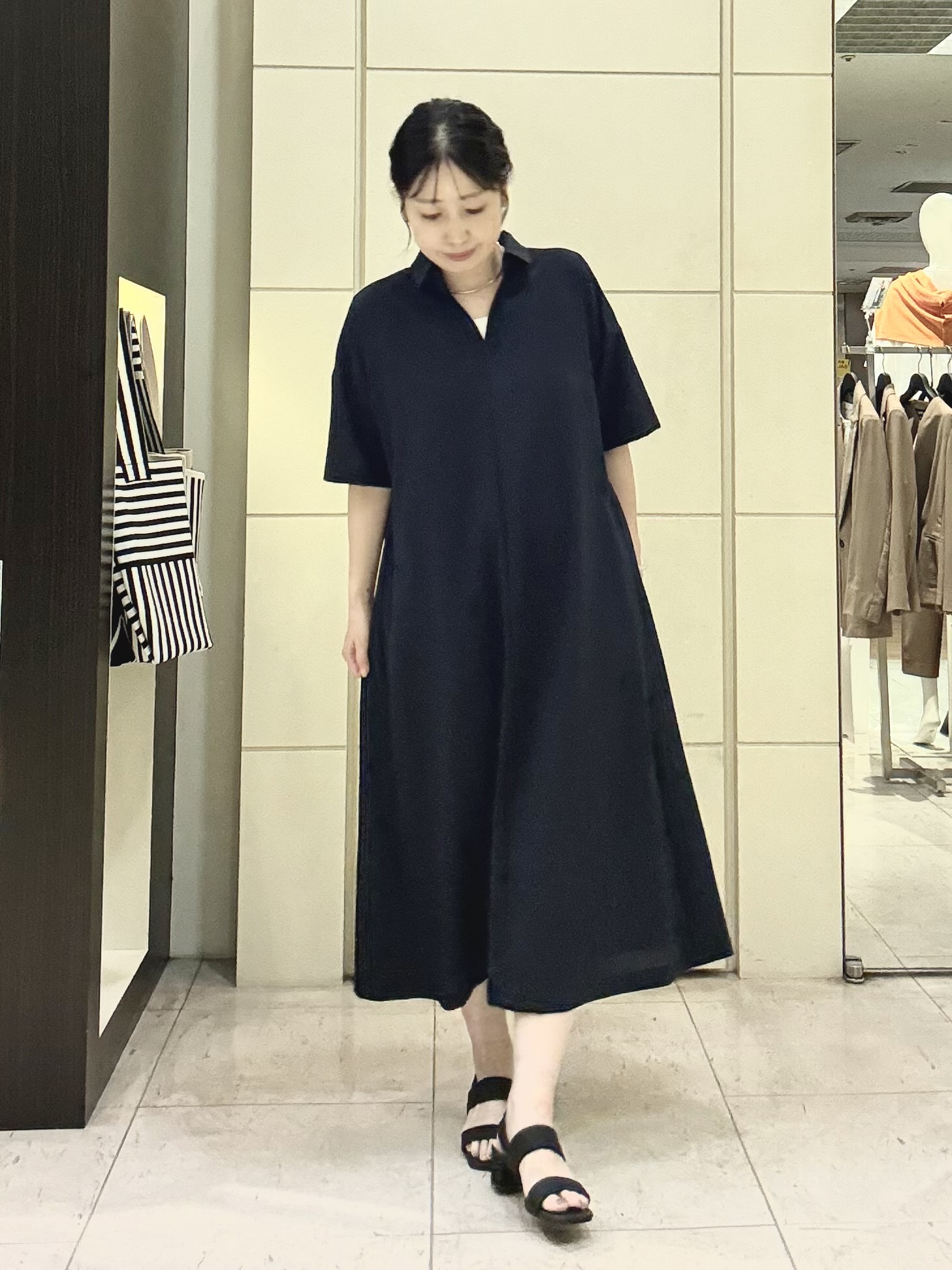 mori.さんの「UNTITLED｜【残暑も快適/UVカット/接触冷感】エアリークールワンピース」を使ったコーディネート