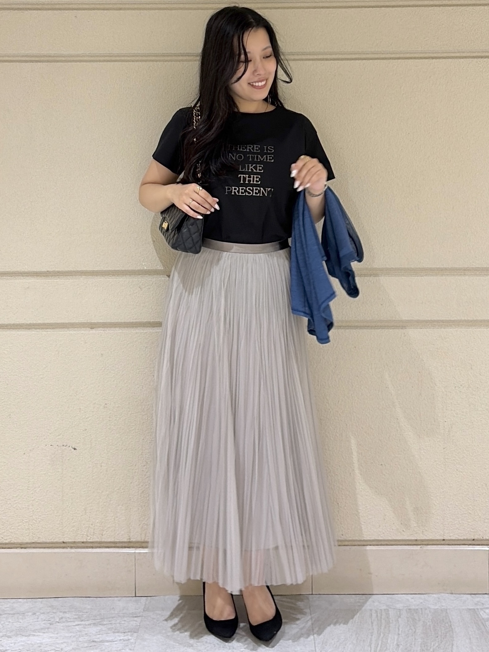 Momokaさんの「COUP DE CHANCE｜【接触冷感/抗菌防臭/消臭/UVカット】半袖ロゴTシャツ」を使ったコーディネート