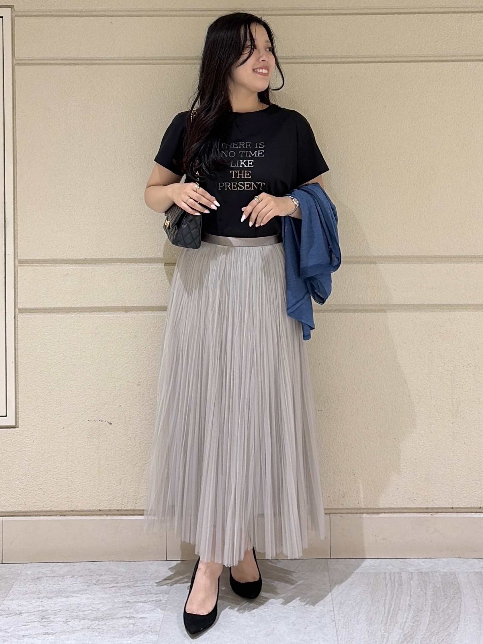 Momokaさんの「COUP DE CHANCE｜【接触冷感/抗菌防臭/消臭/UVカット】半袖ロゴTシャツ」を使ったコーディネート