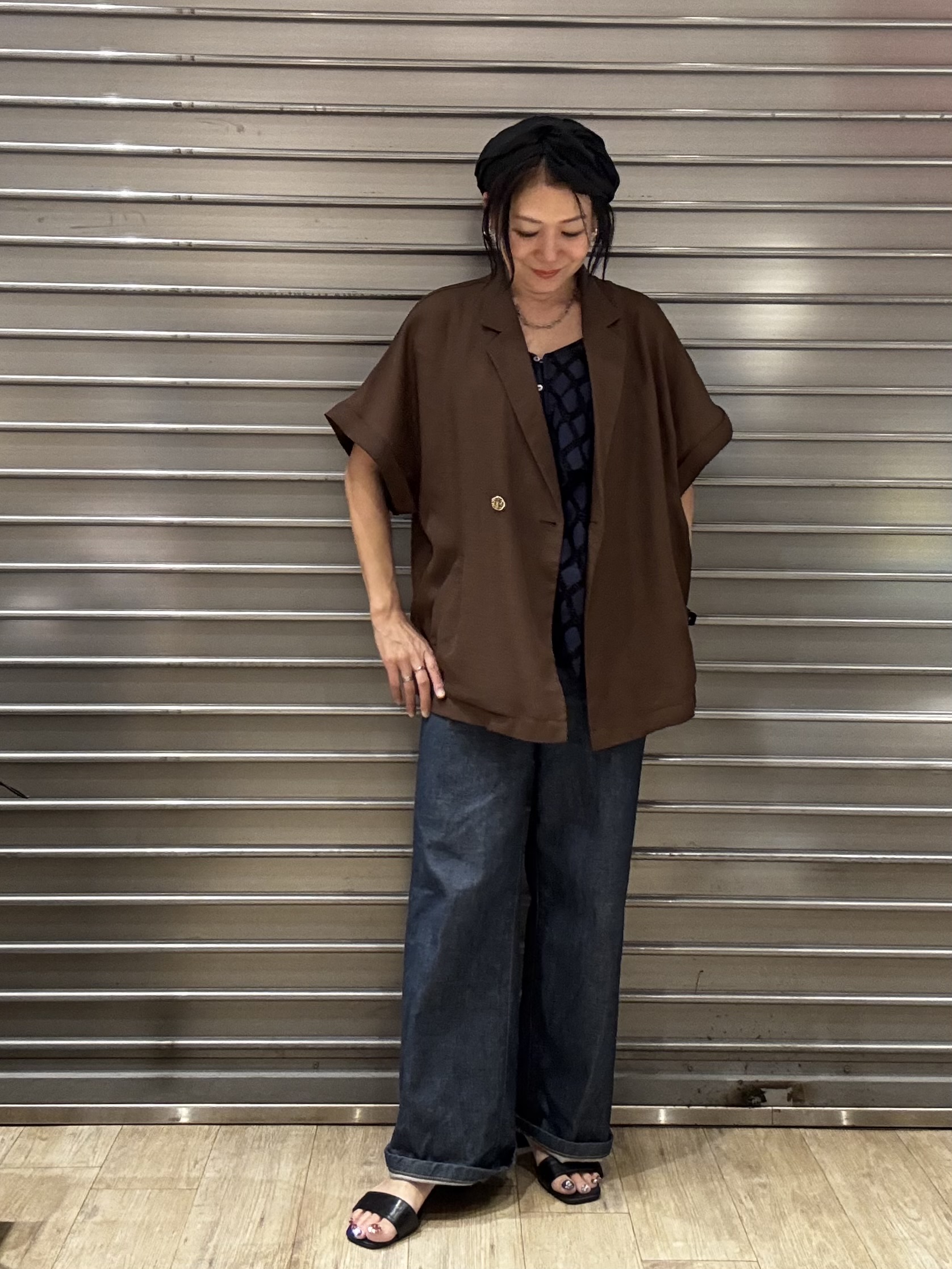 miccaさんの「grove｜【洗濯機OK・ひんやり/SETUP可】シワになりにくいハーフスリーブジャケット」を使ったコーディネート