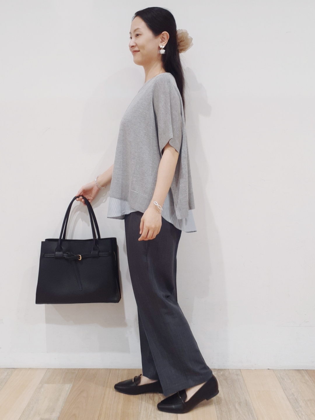 にこさんの「grove｜【体系カバー◎】ニット&times;インナーシャツタンクSET」を使ったコーディネート