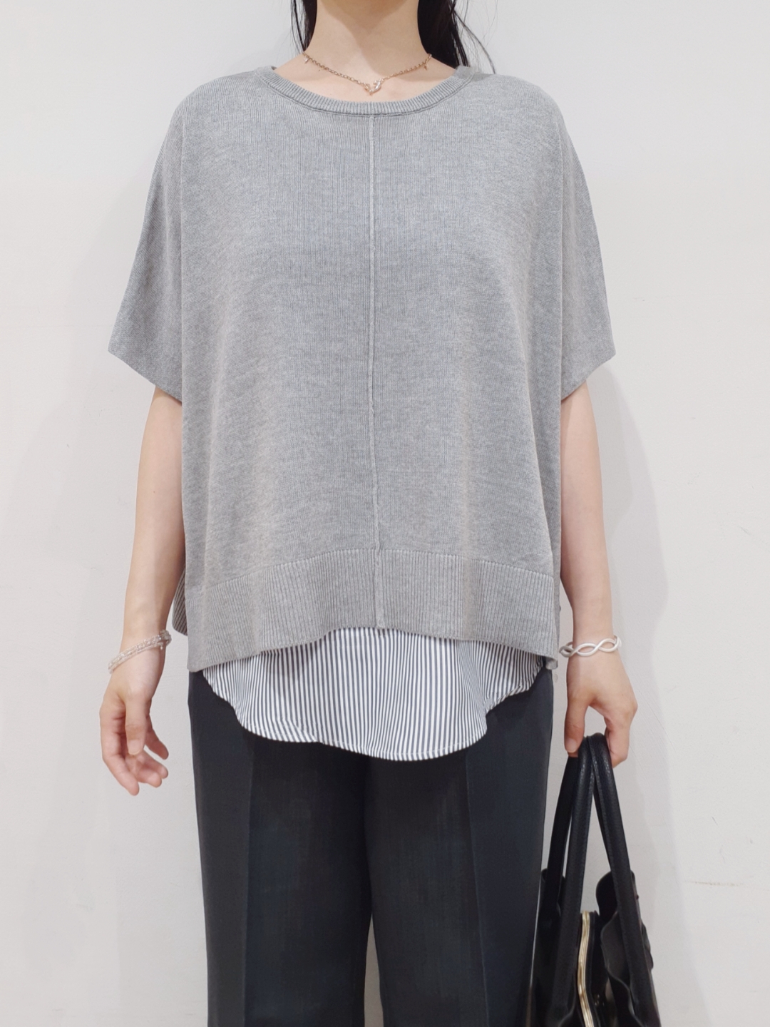 にこさんの「grove｜【体系カバー◎】ニット&times;インナーシャツタンクSET」を使ったコーディネート