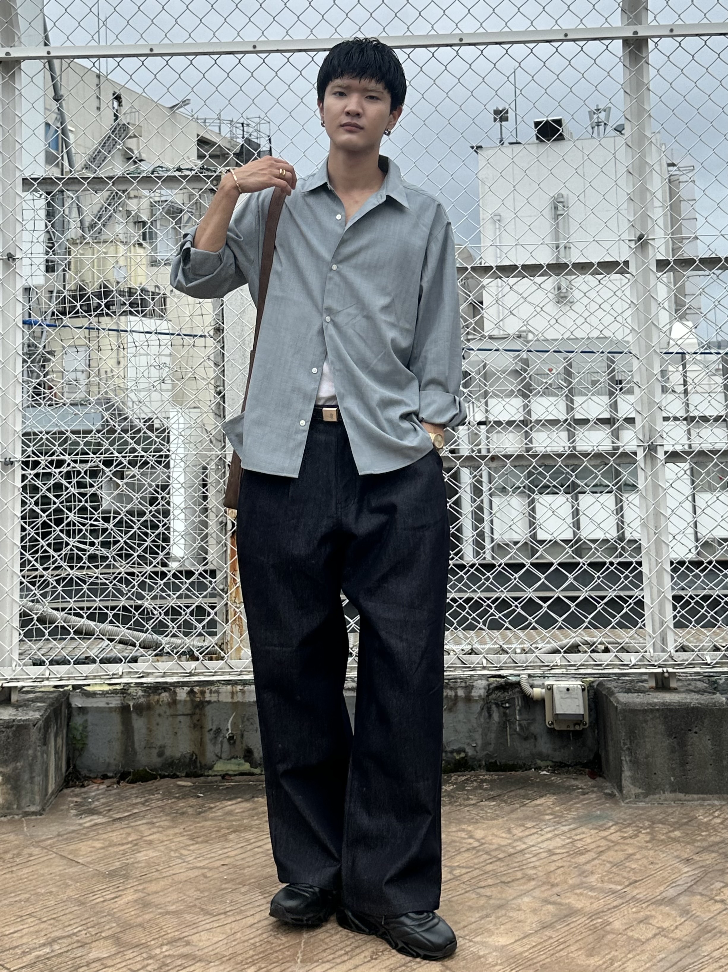 KOHEIさんの「tk.TAKEO KIKUCHI｜【牛革】スクエアバックルベルト」を使ったコーディネート