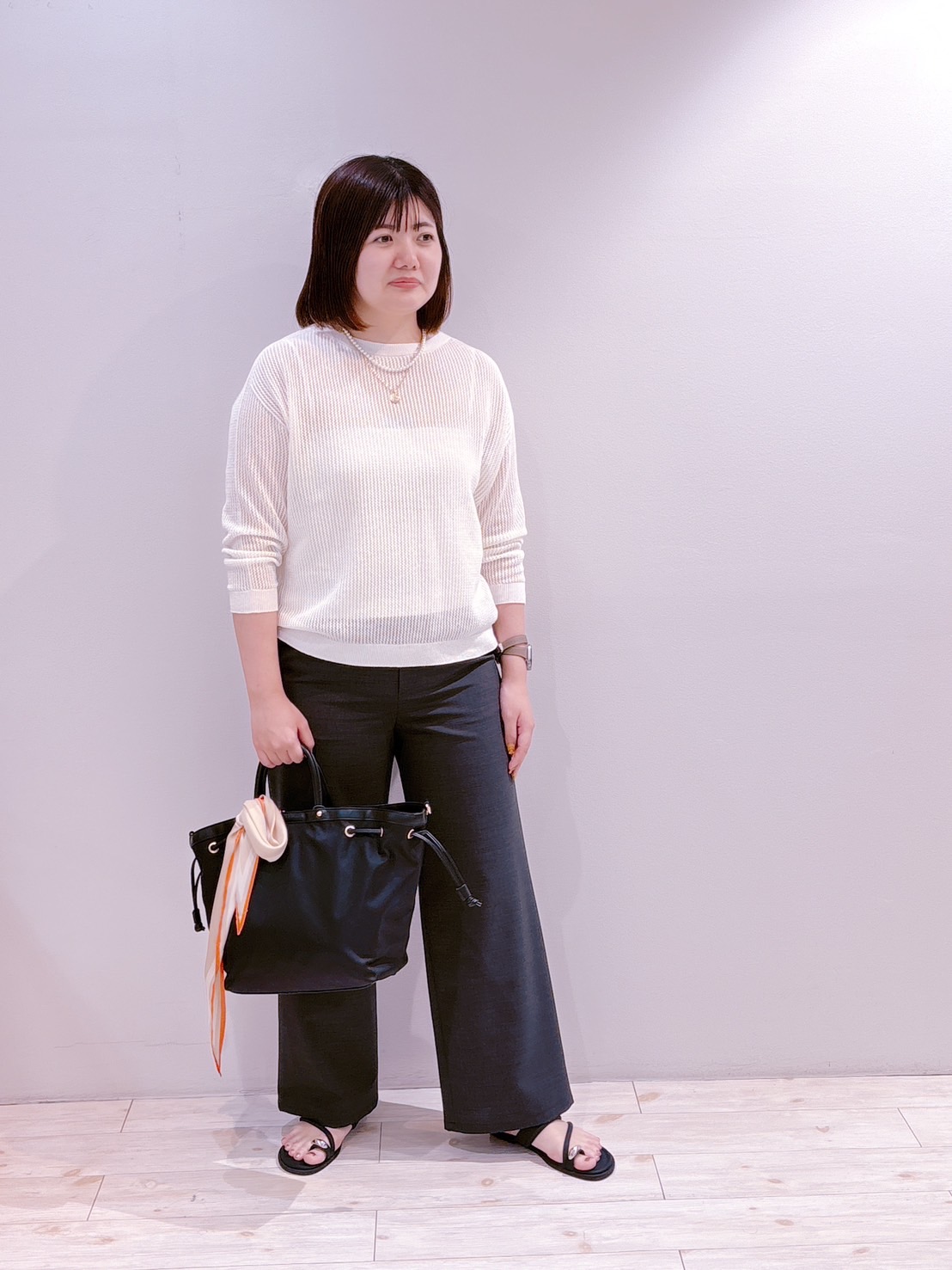 Mizuさんの「UNTITLED｜シアーメッシュニット」を使ったコーディネート