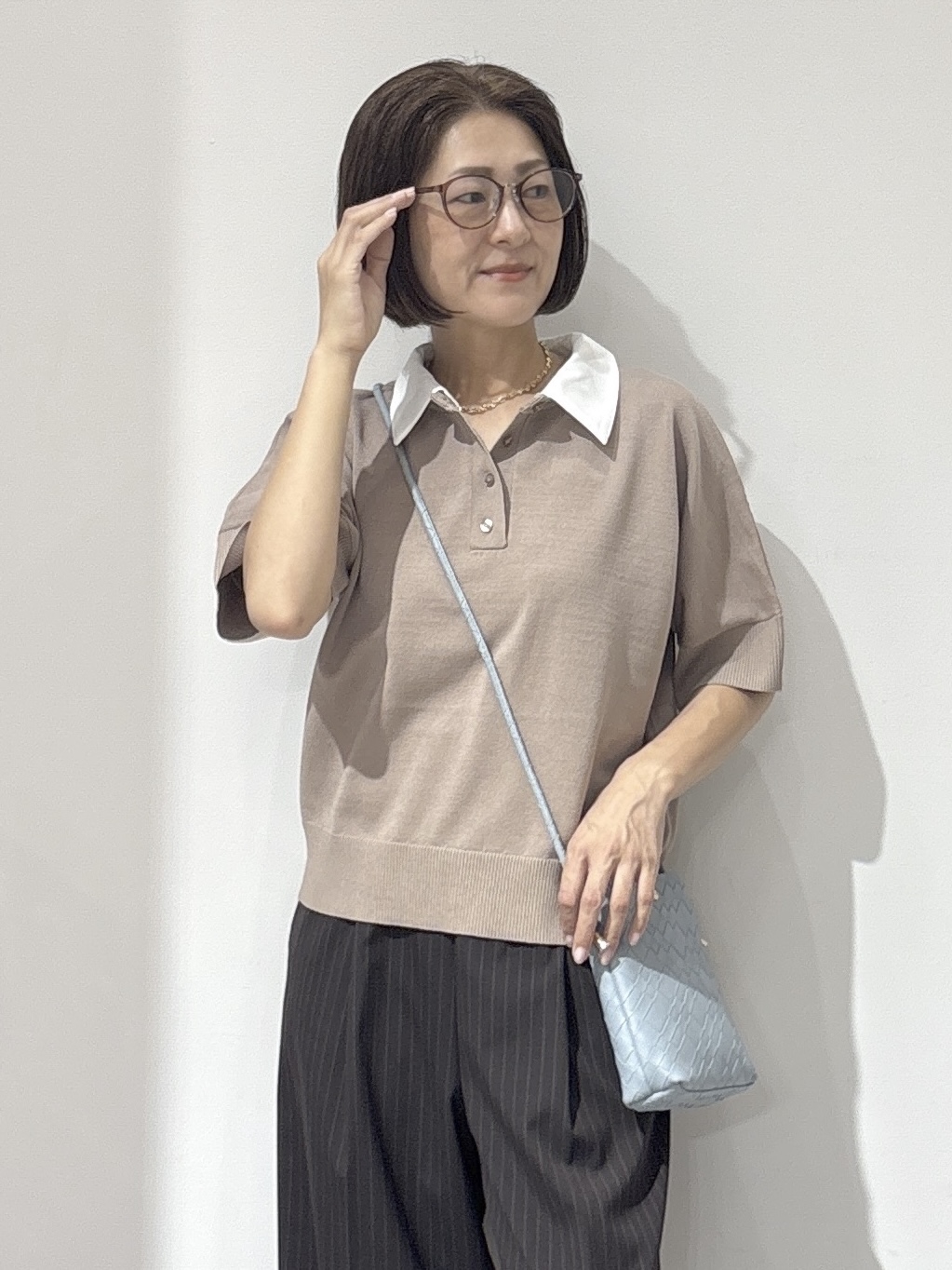 NAKAさんの「OPAQUE.CLIP｜2WAY衿ドッキングニット《洗濯機OK》」を使ったコーディネート
