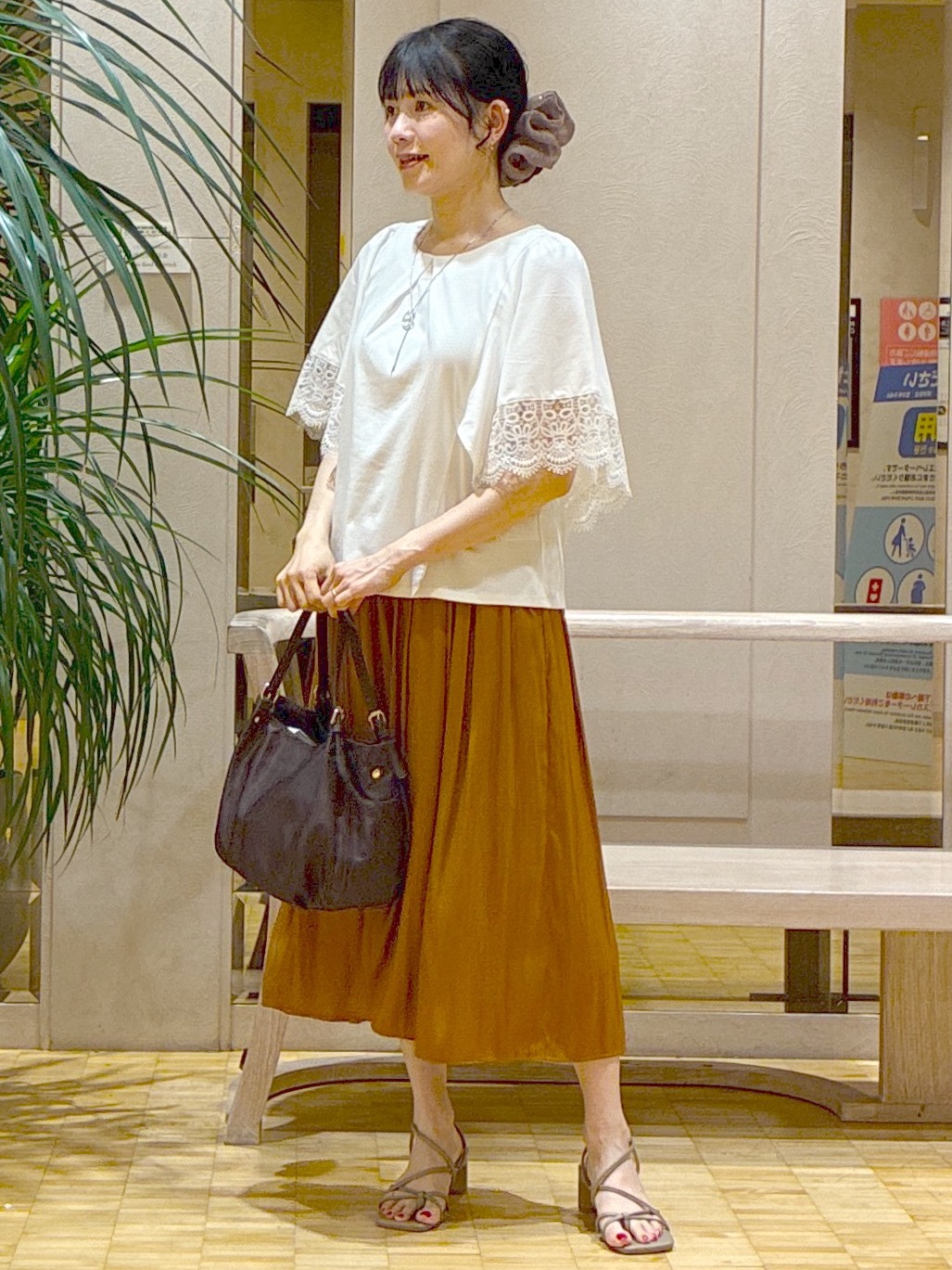  beni_gingerさんの「Reflect｜【UVカット／接触冷感】レーススリーブジャージカットソー」を使ったコーディネート