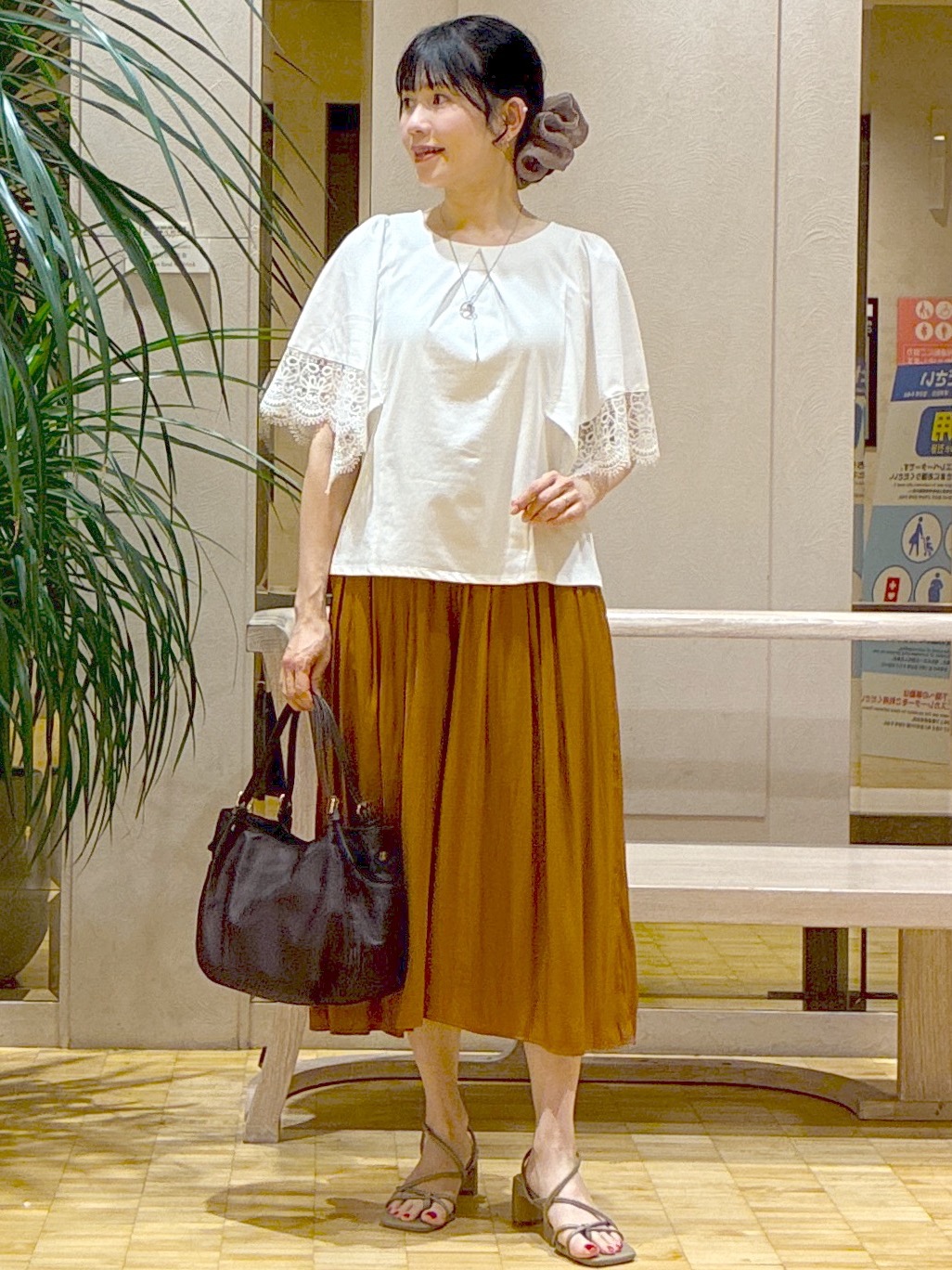 beni_gingerさんの「Reflect｜【UVカット／接触冷感】レーススリーブジャージカットソー」を使ったコーディネート