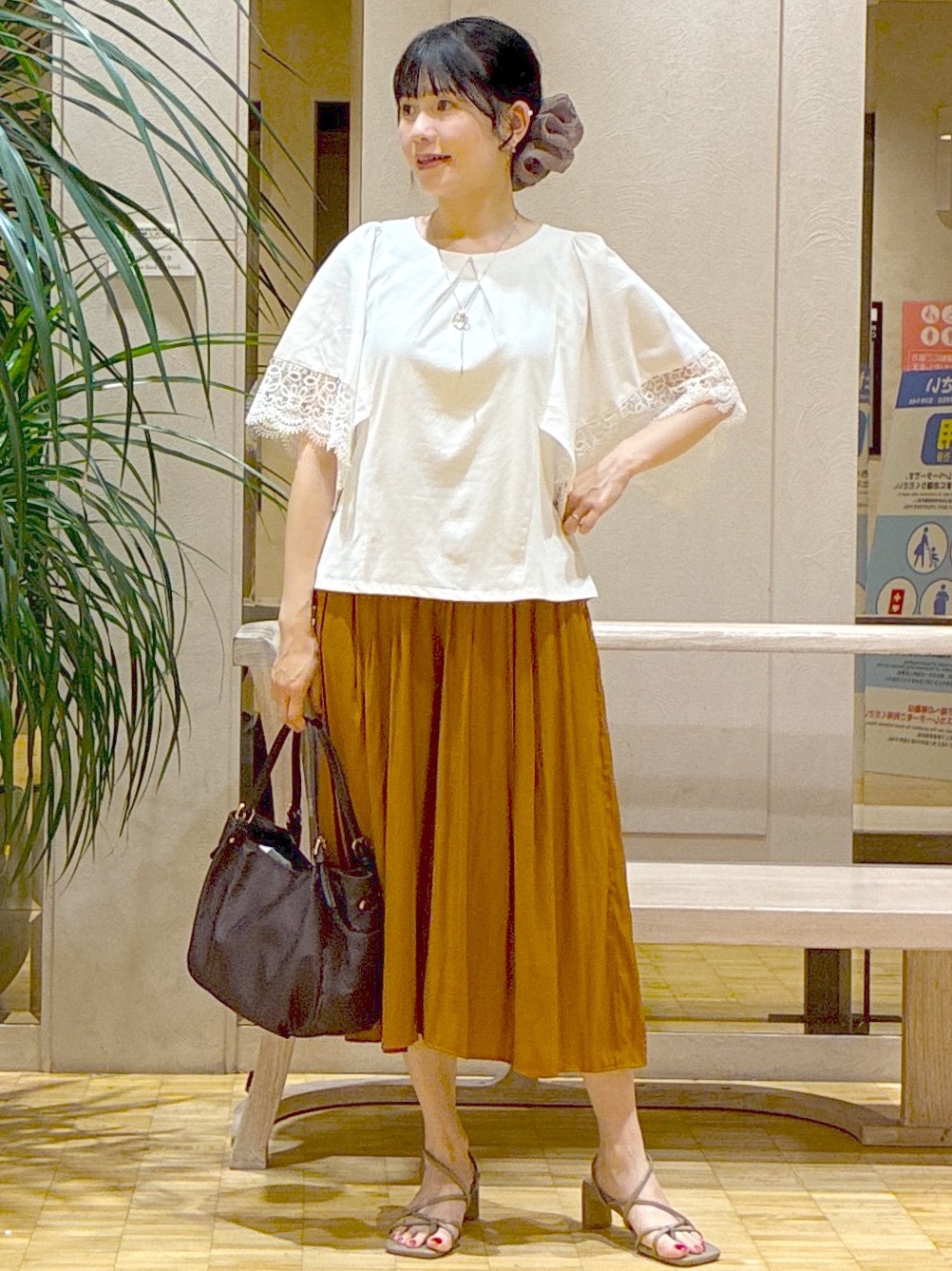  beni_gingerさんの「Reflect｜【UVカット／接触冷感】レーススリーブジャージカットソー」を使ったコーディネート