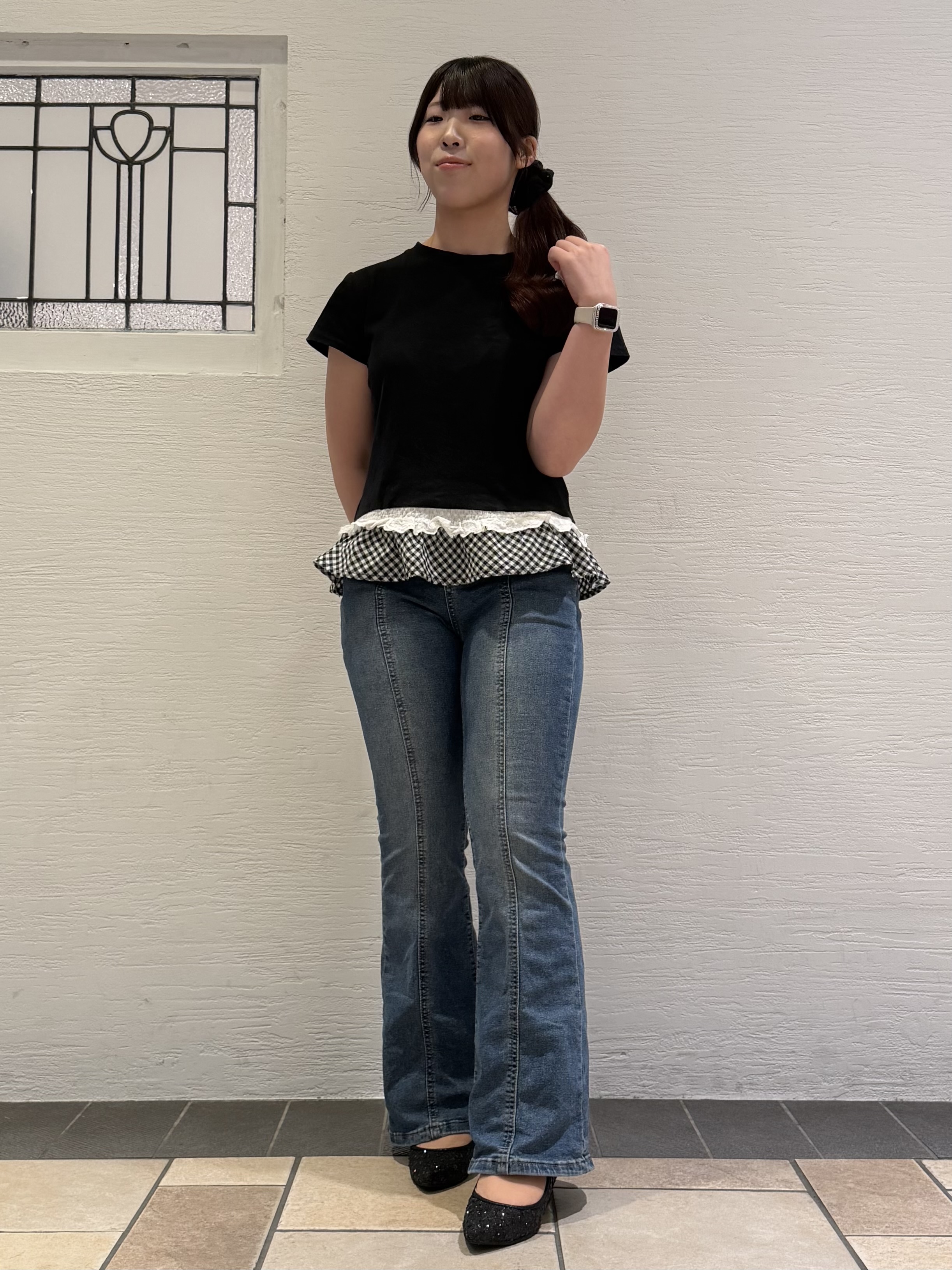 Nさんの「ESPERANZA｜シャイニーポインテッドパンプス」を使ったコーディネート