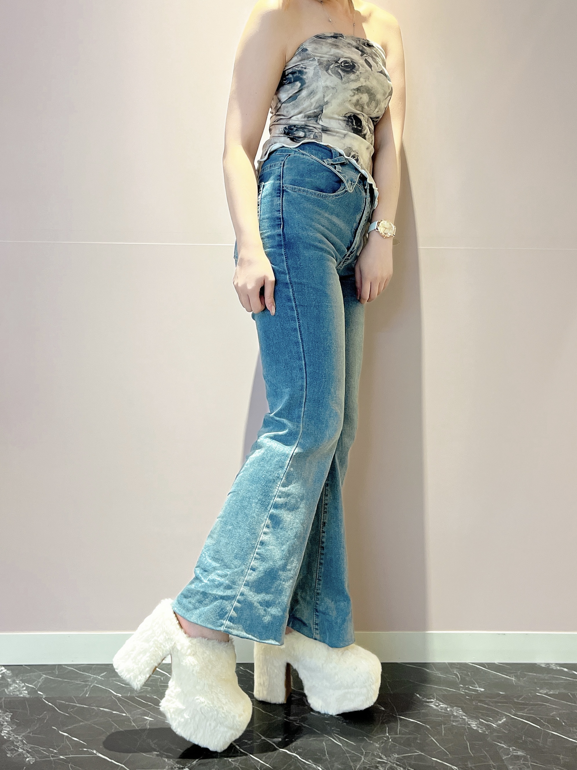 このかさんの「ESPERANZA｜【ラク盛り／約12cm】フェイクファーサボ」を使ったコーディネート