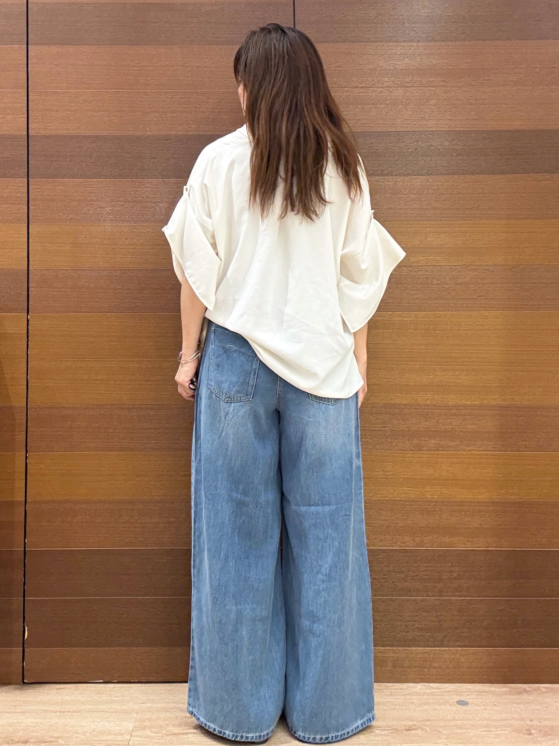 maichiさんの「OPAQUE.CLIP｜【UV／接触冷感／吸水速乾／】タックスリーブスキッパーブラウス《洗濯機OK》」を使ったコーディネート