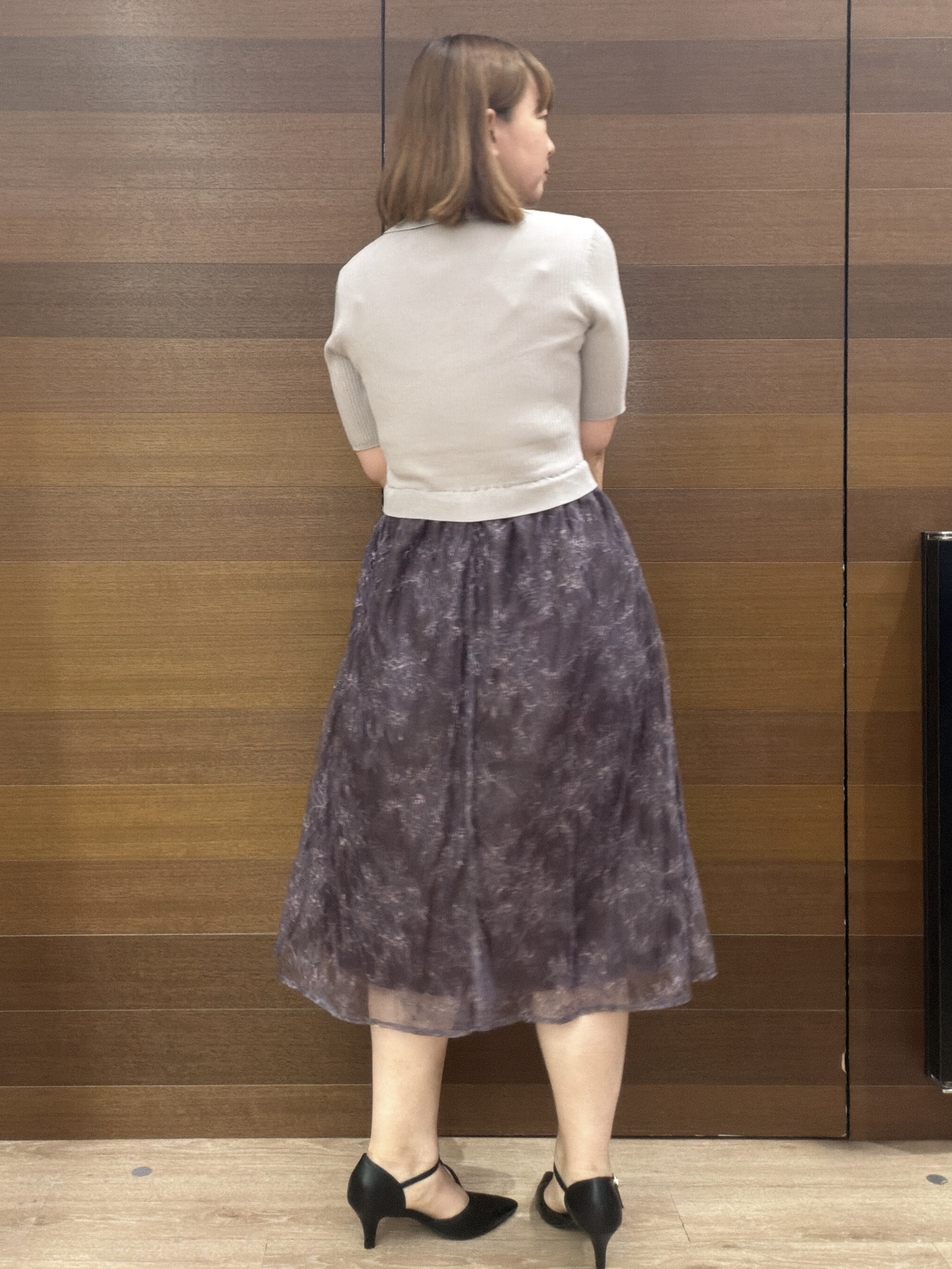 yumeさんの「OPAQUE.CLIP｜花柄ドッキング衿付きワンピース【洗濯機OK】」を使ったコーディネート