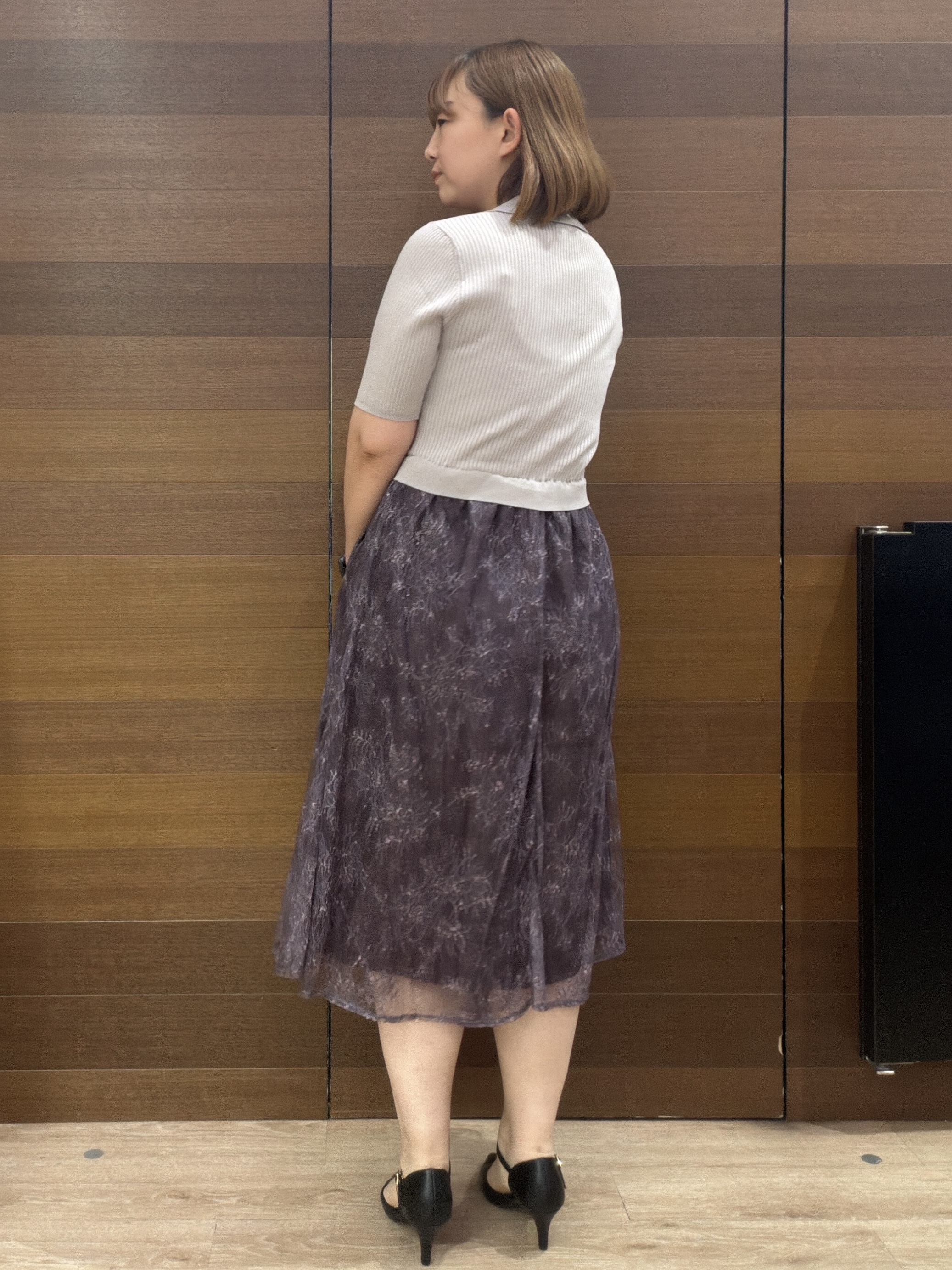 yumeさんの「OPAQUE.CLIP｜花柄ドッキング衿付きワンピース【洗濯機OK】」を使ったコーディネート