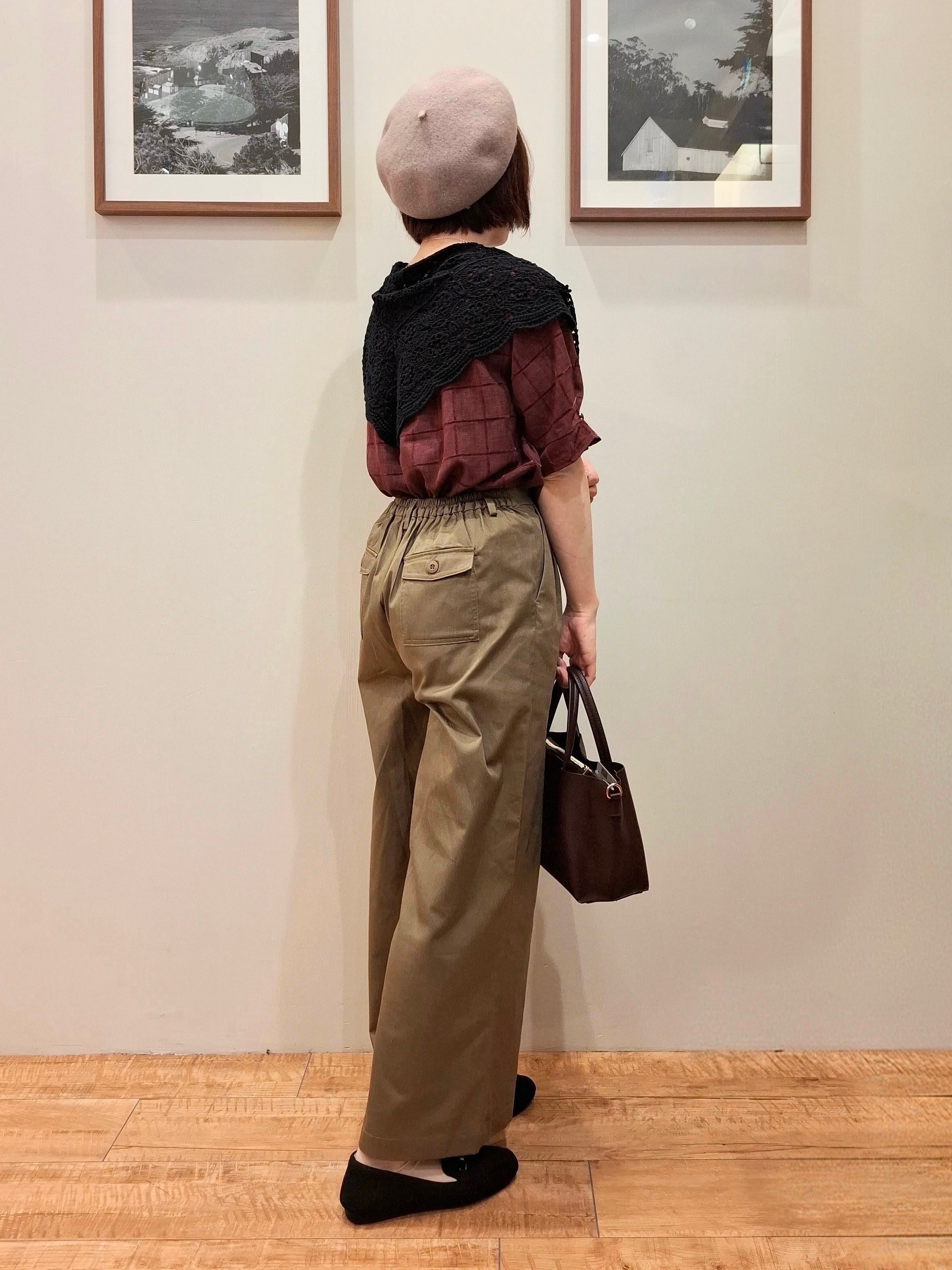 まあるさんの「SHOO･LA･RUE｜【セットアップ可/S-LL】モールチェックで上品に タックスリーブ ブラウス」を使ったコーディネート