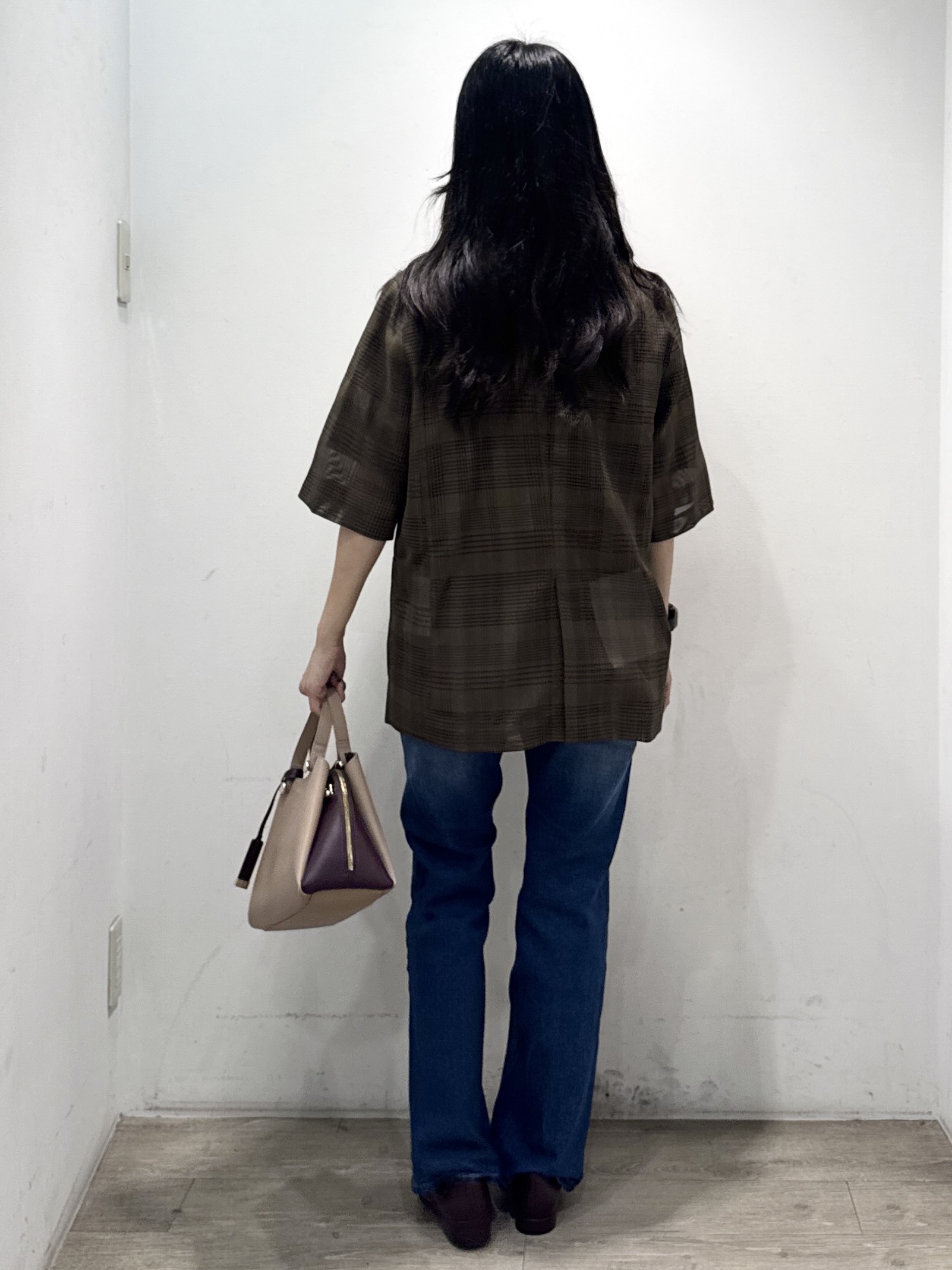yuicciさんの「OPAQUE.CLIP｜メッシュテーラードジャケット／チェック柄アソート【洗濯機OK】」を使ったコーディネート
