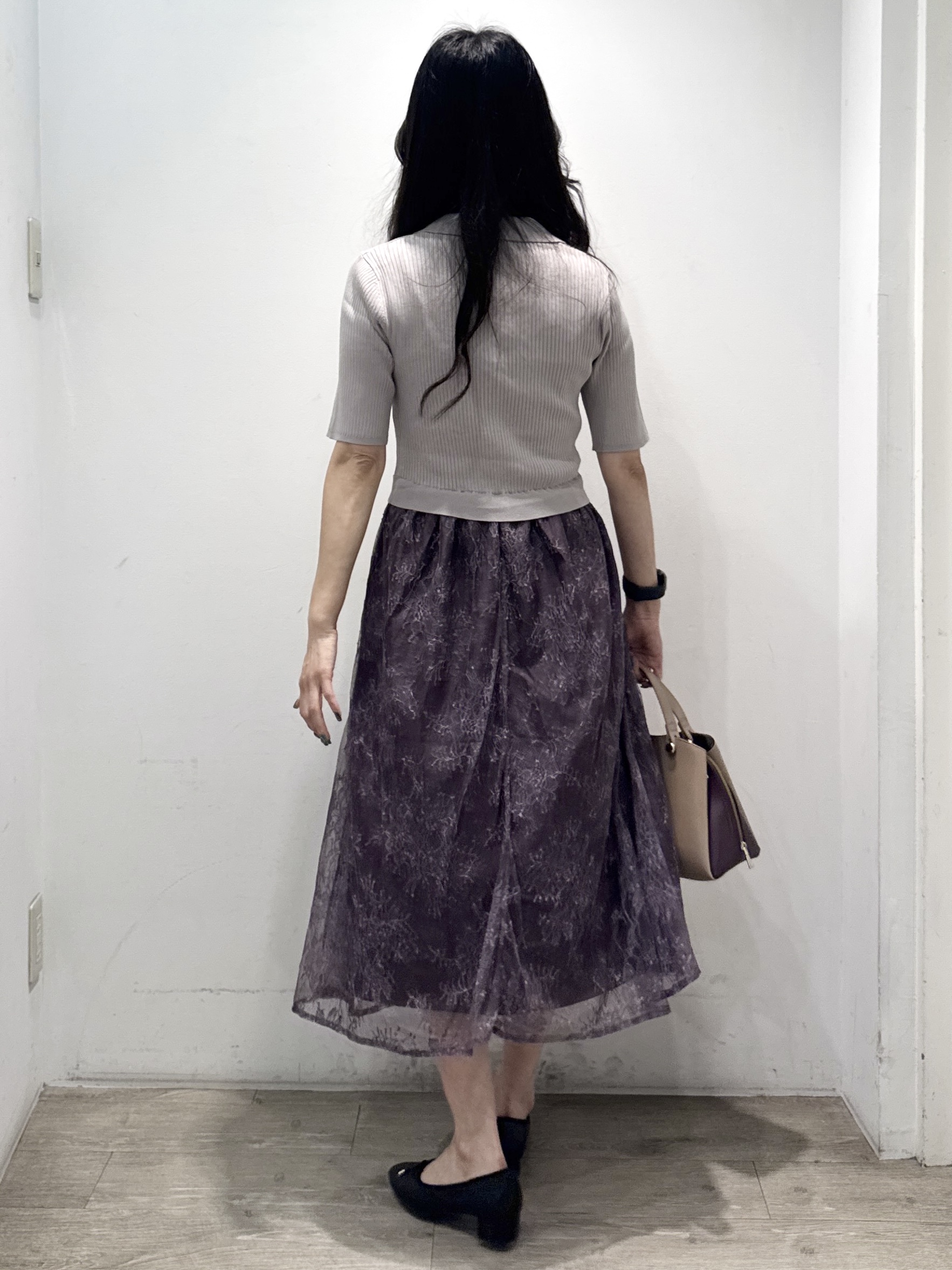 yuicciさんの「OPAQUE.CLIP｜花柄ドッキング衿付きワンピース【洗濯機OK】」を使ったコーディネート