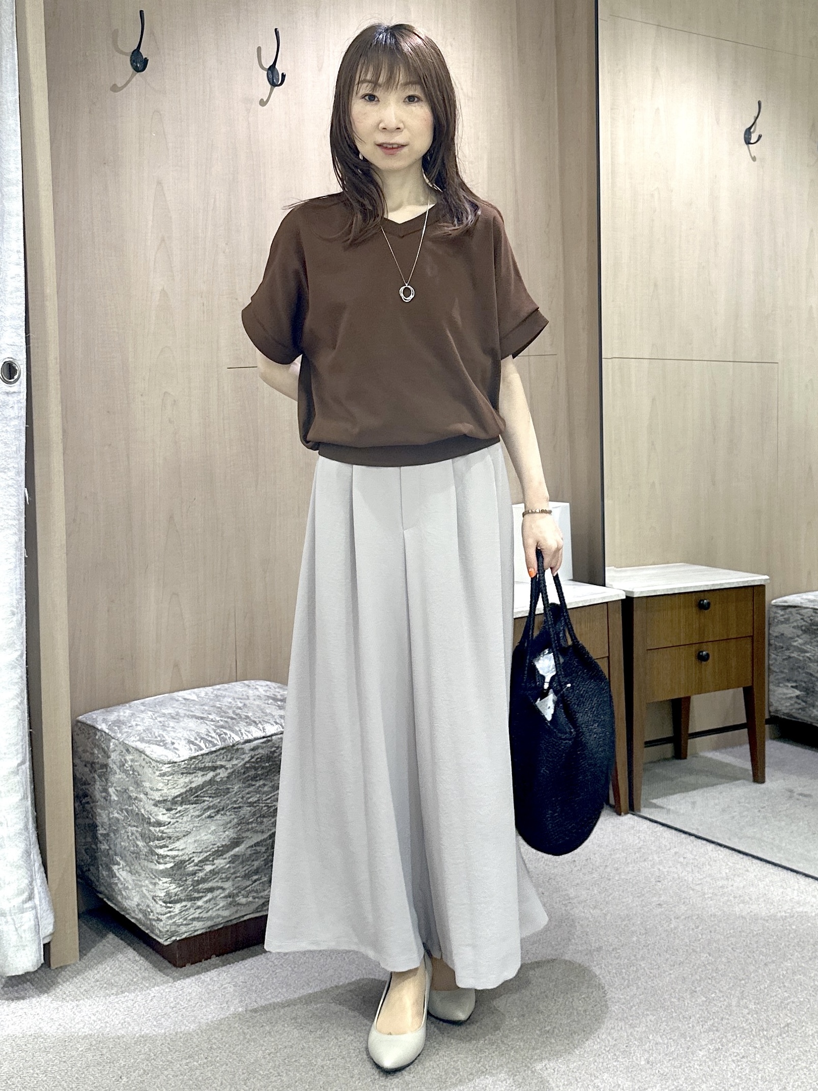 Miwaさんの「UNTITLED｜【アンサンブル可/日除け・冷房対策】シアーレーヨンZIPカーディガン」を使ったコーディネート