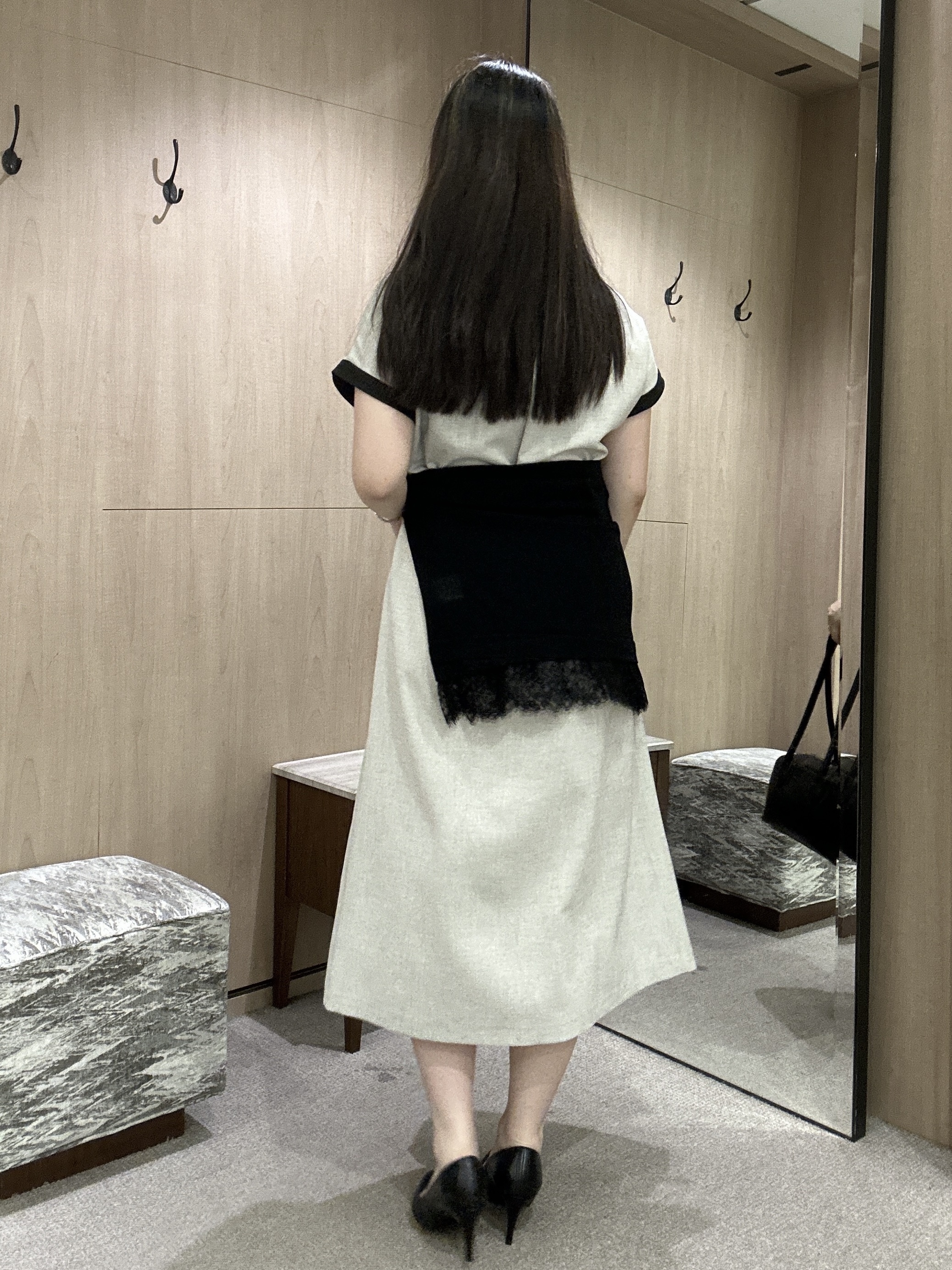YURIさんの「UNTITLED｜【接触冷感/UVカット/イージーケア】配色ラインワンピース」を使ったコーディネート