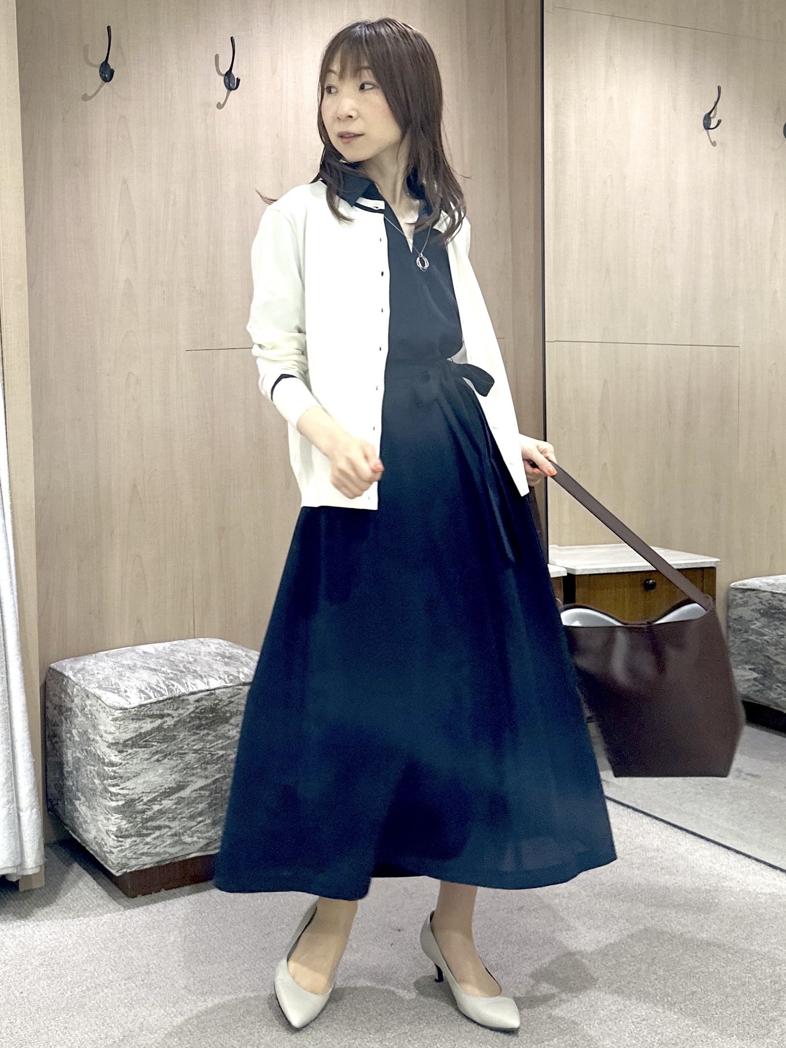 Miwaさんの「UNTITLED｜【UVカット/接触冷感/通気性】エアリークールワンピース」を使ったコーディネート