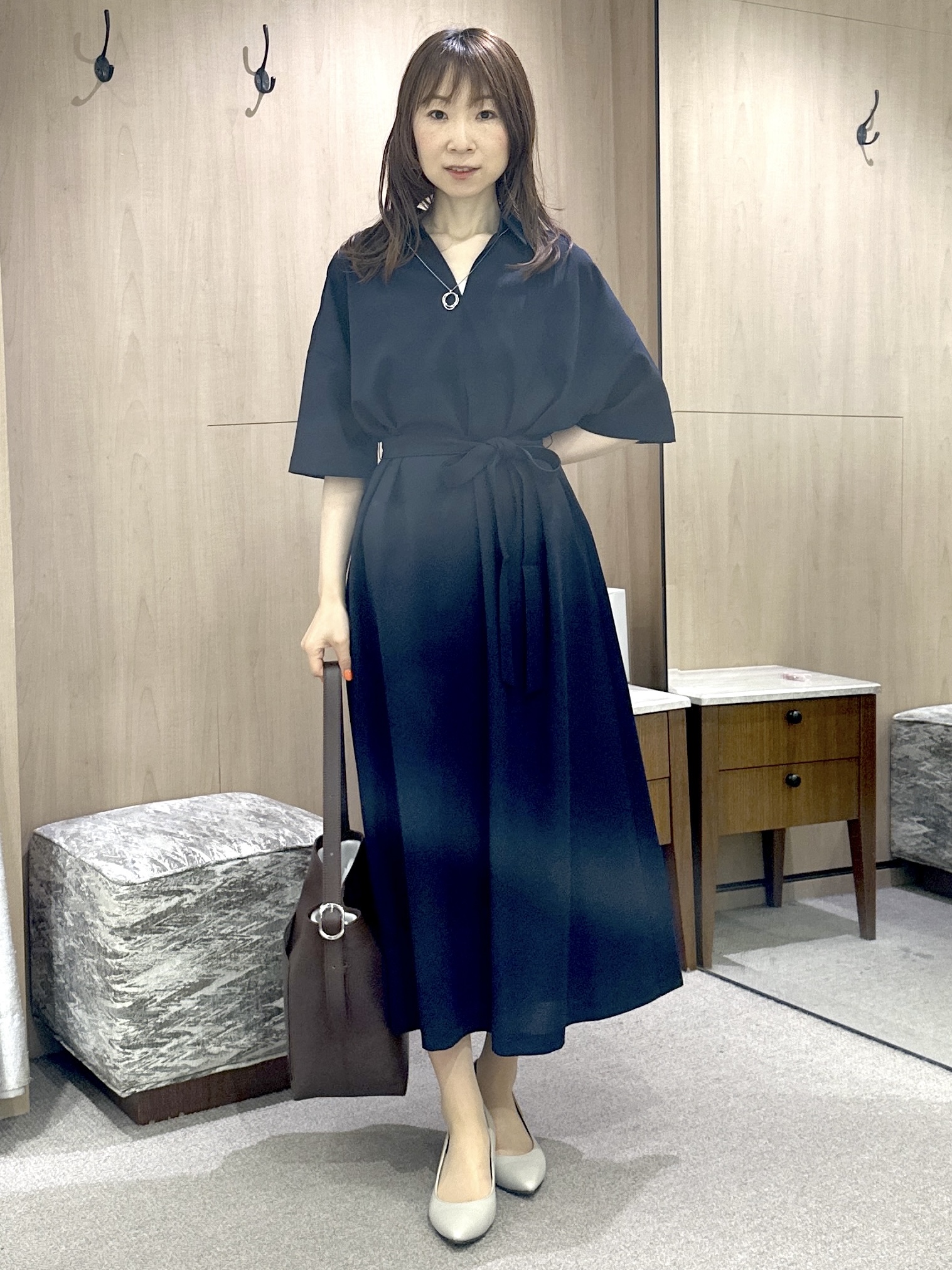 Miwaさんの「UNTITLED｜【UVカット/接触冷感/通気性】エアリークールワンピース」を使ったコーディネート