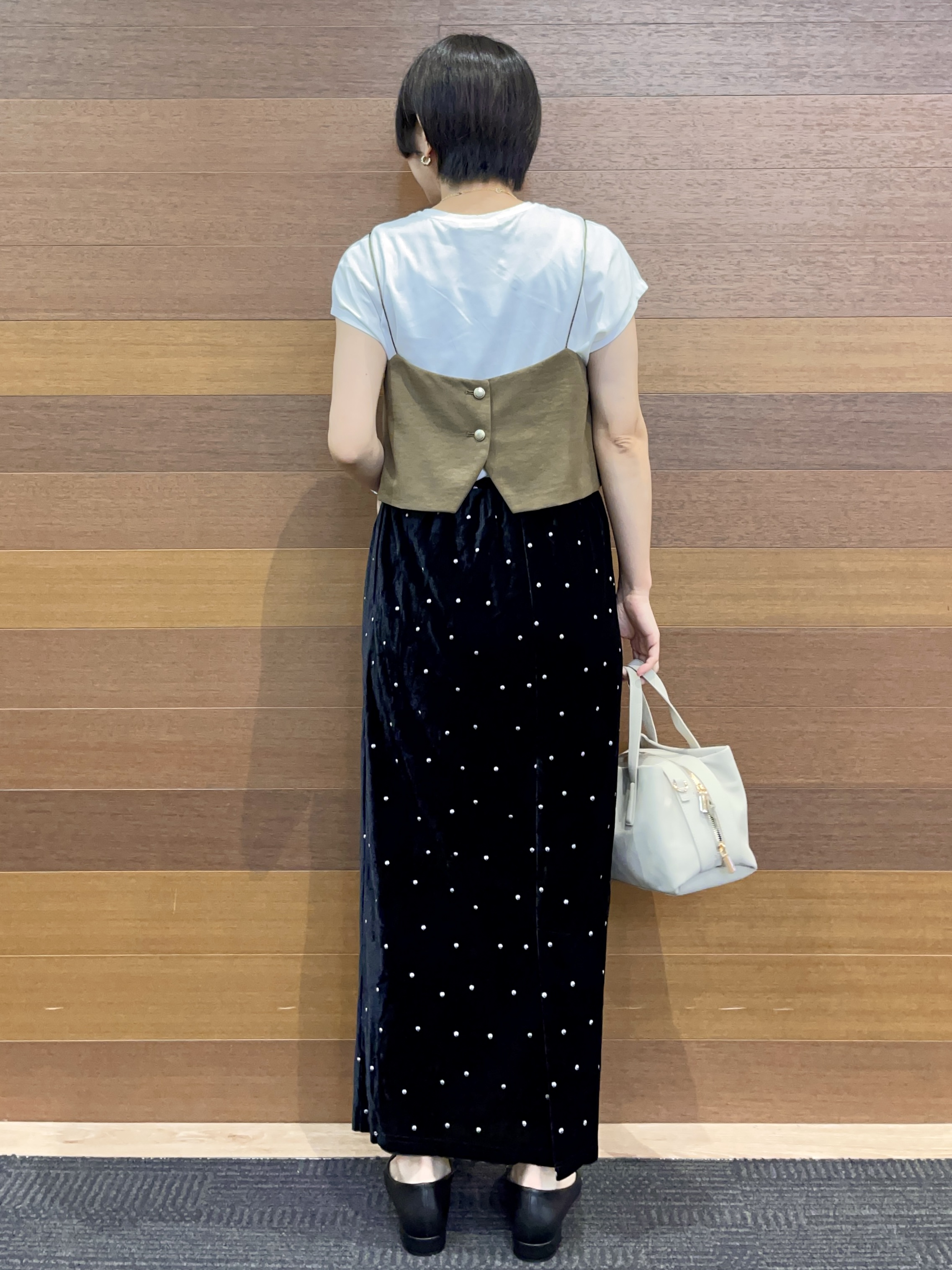umiさんの「OPAQUE.CLIP｜前後2WAYキャミビスチェ【洗濯機OK】」を使ったコーディネート