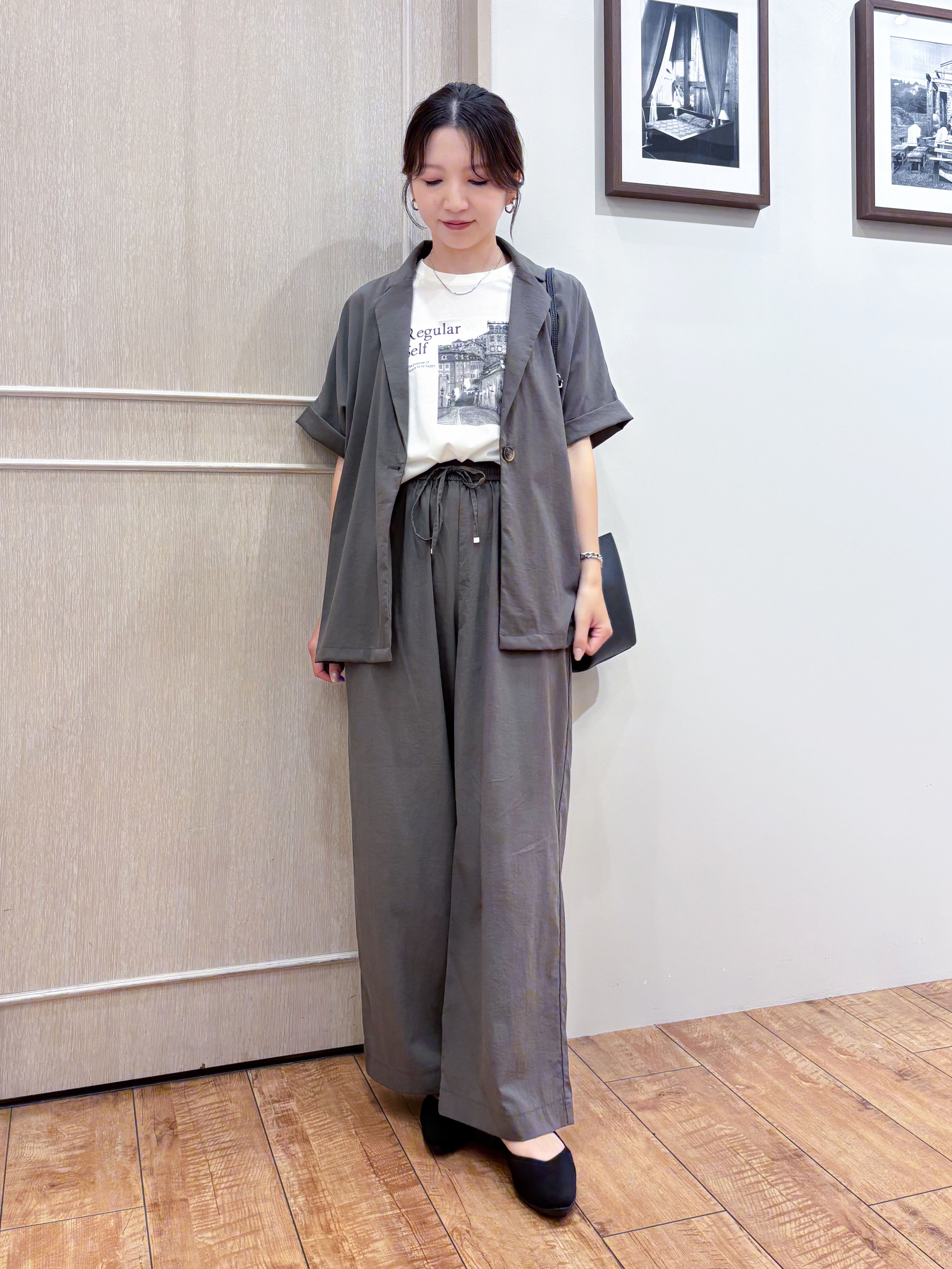 なみさんの「SHOO･LA･RUE｜【高レビュー/洗濯機可/セットアップ可】軽凛(かろりん) ひんやり半袖ジャケット」を使ったコーディネート