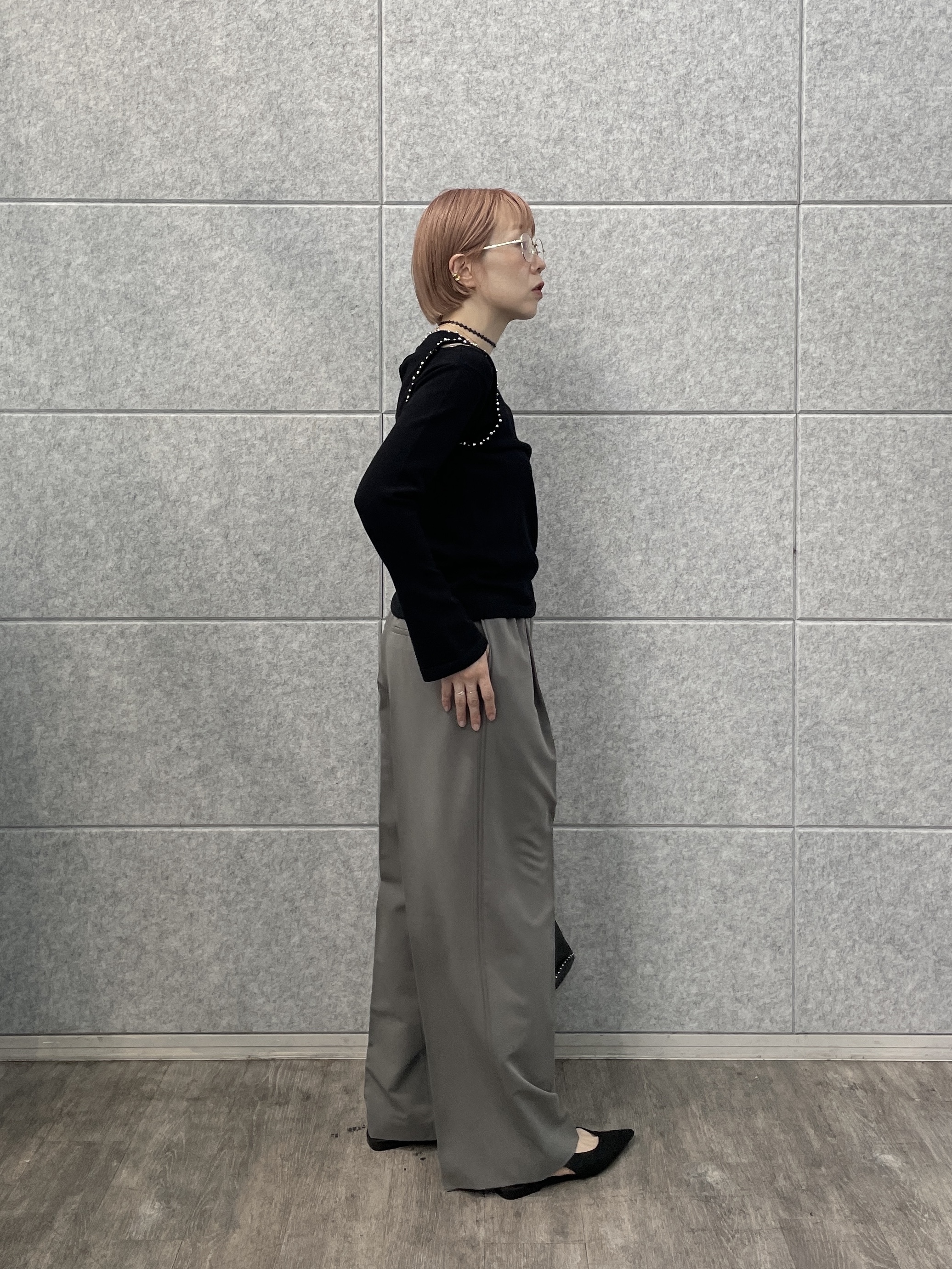 mikuさんの「INDIVI｜Comfy Set Up｜イージーストレートワイドパンツ【セットアップ対応／通勤／カセット服】」を使ったコーディネート