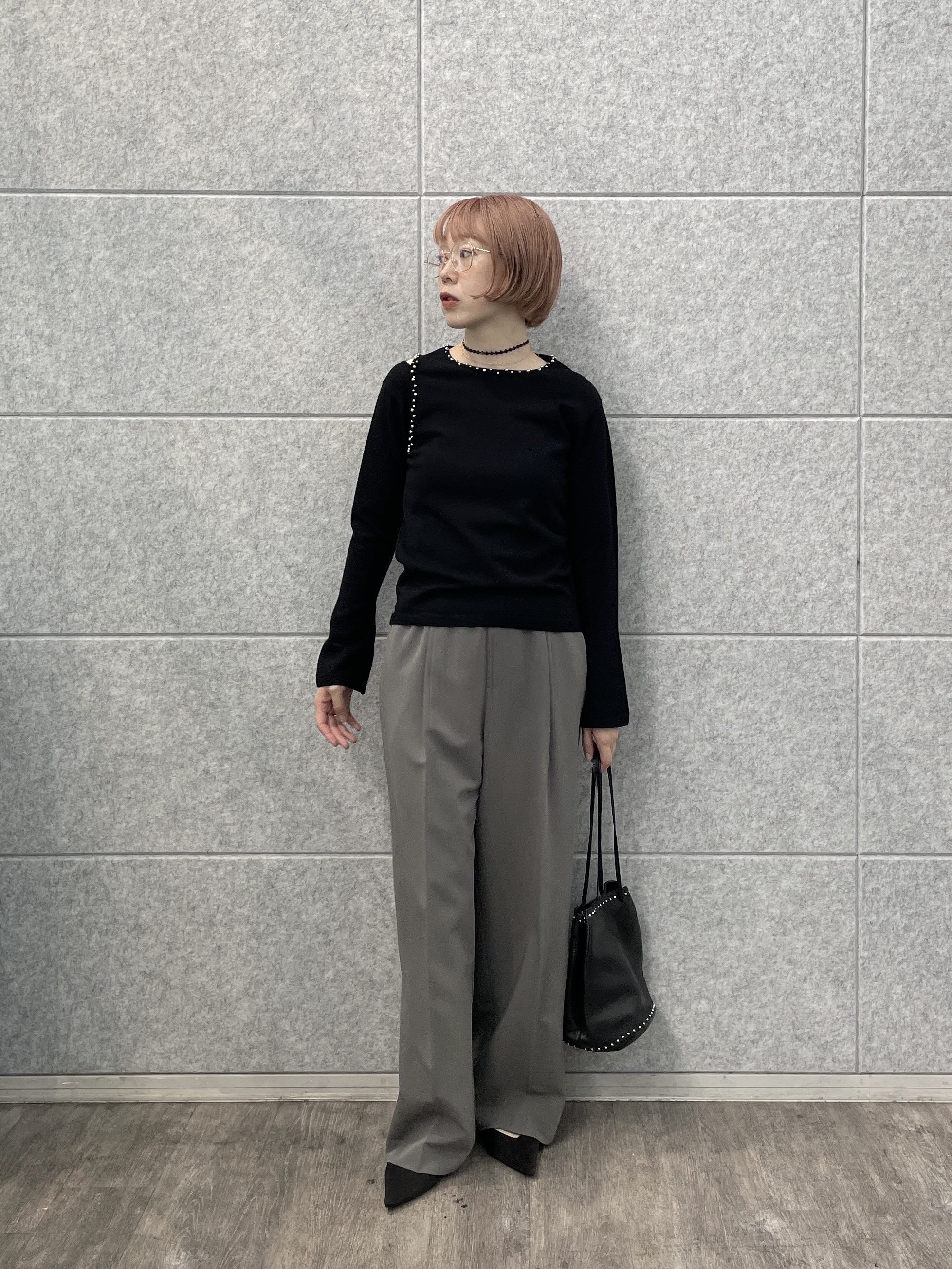 mikuさんの「INDIVI｜Comfy Set Up｜イージーストレートワイドパンツ【セットアップ対応／通勤／カセット服】」を使ったコーディネート