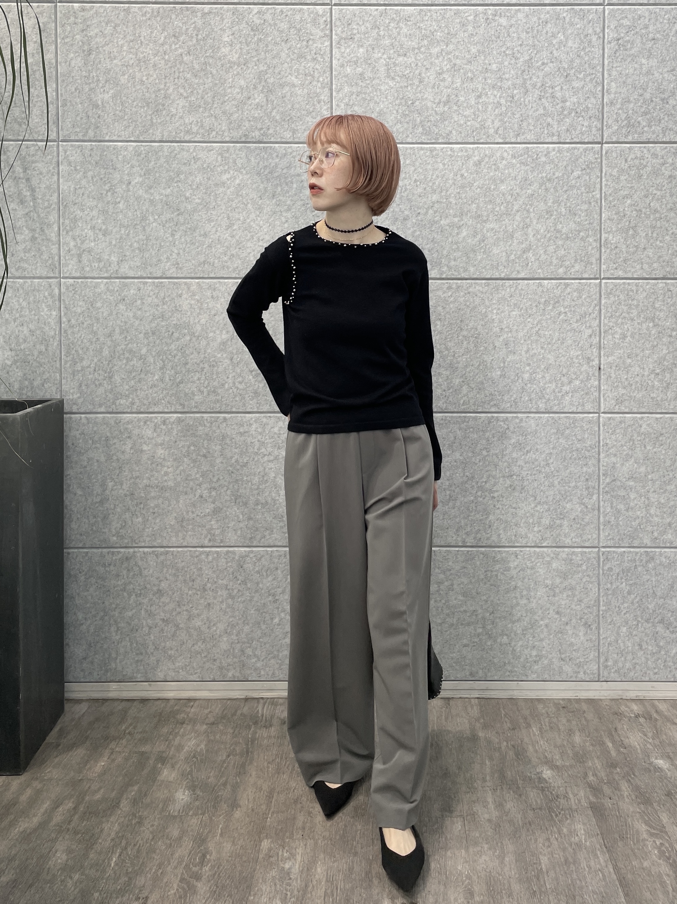 mikuさんの「INDIVI｜Comfy Set Up｜イージーストレートワイドパンツ【セットアップ対応／通勤／カセット服】」を使ったコーディネート