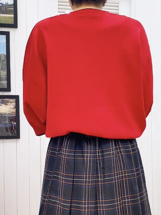 Hamaさんの「Dessin｜【UVカット/マシンウォッシャブル】6分袖配色ニット」を使ったコーディネート