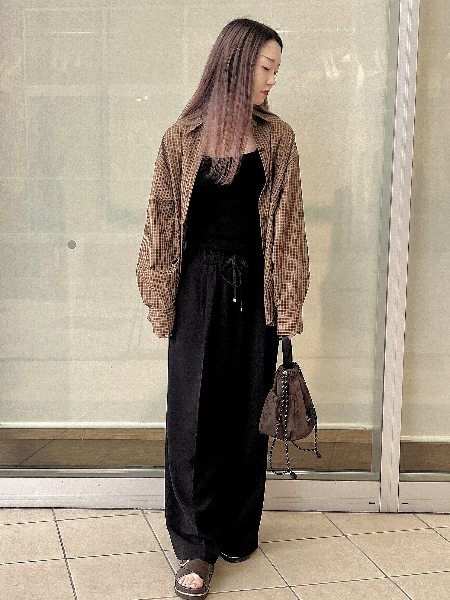 eriさんの「OPAQUE.CLIP｜チェック柄シャツ【洗濯機OK】」を使ったコーディネート