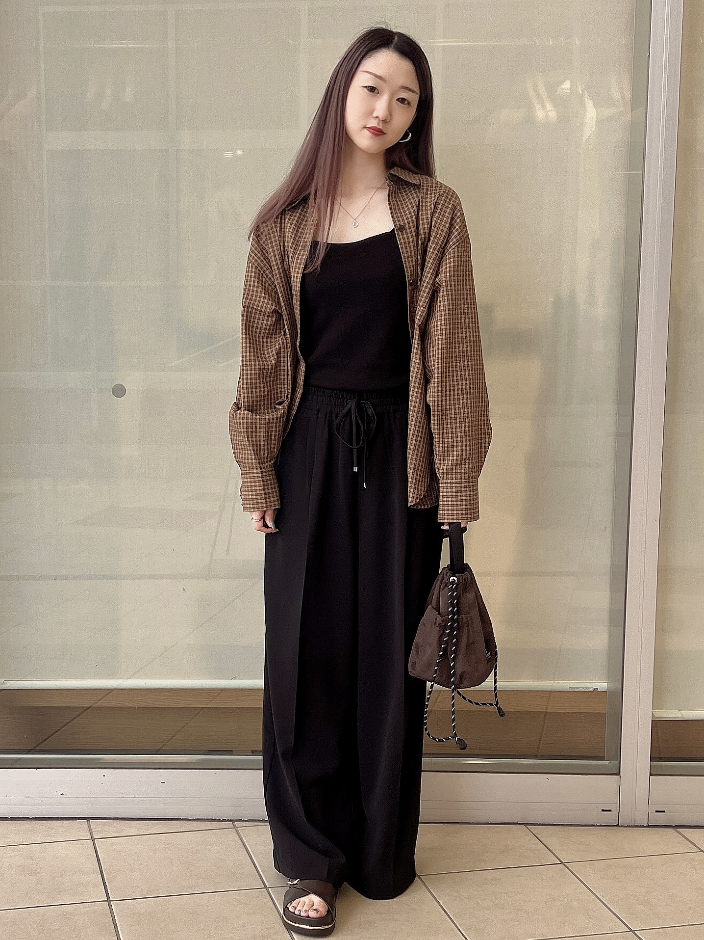 eriさんの「OPAQUE.CLIP｜チェック柄シャツ【洗濯機OK】」を使ったコーディネート