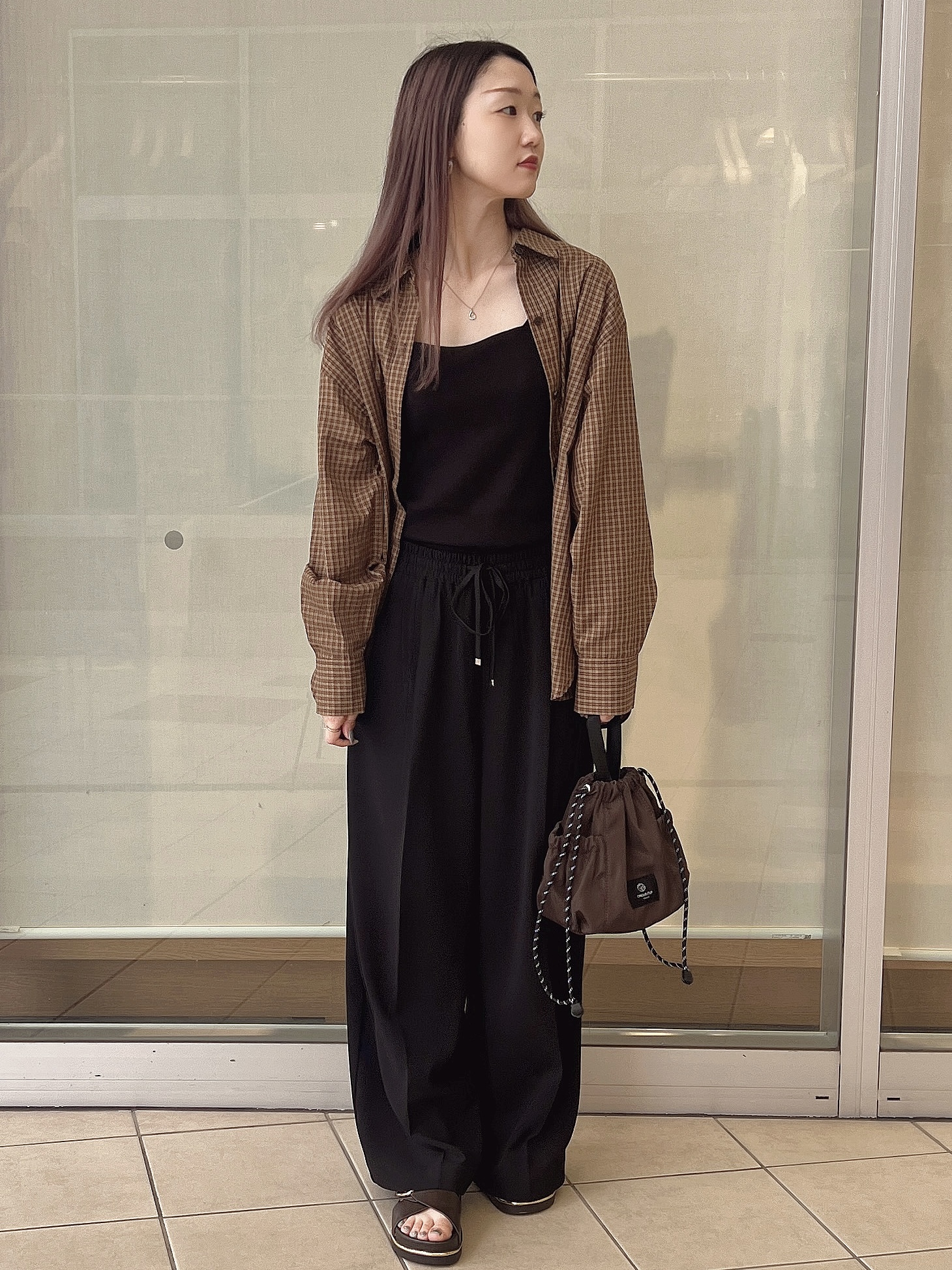 eriさんの「OPAQUE.CLIP｜チェック柄シャツ【洗濯機OK】」を使ったコーディネート