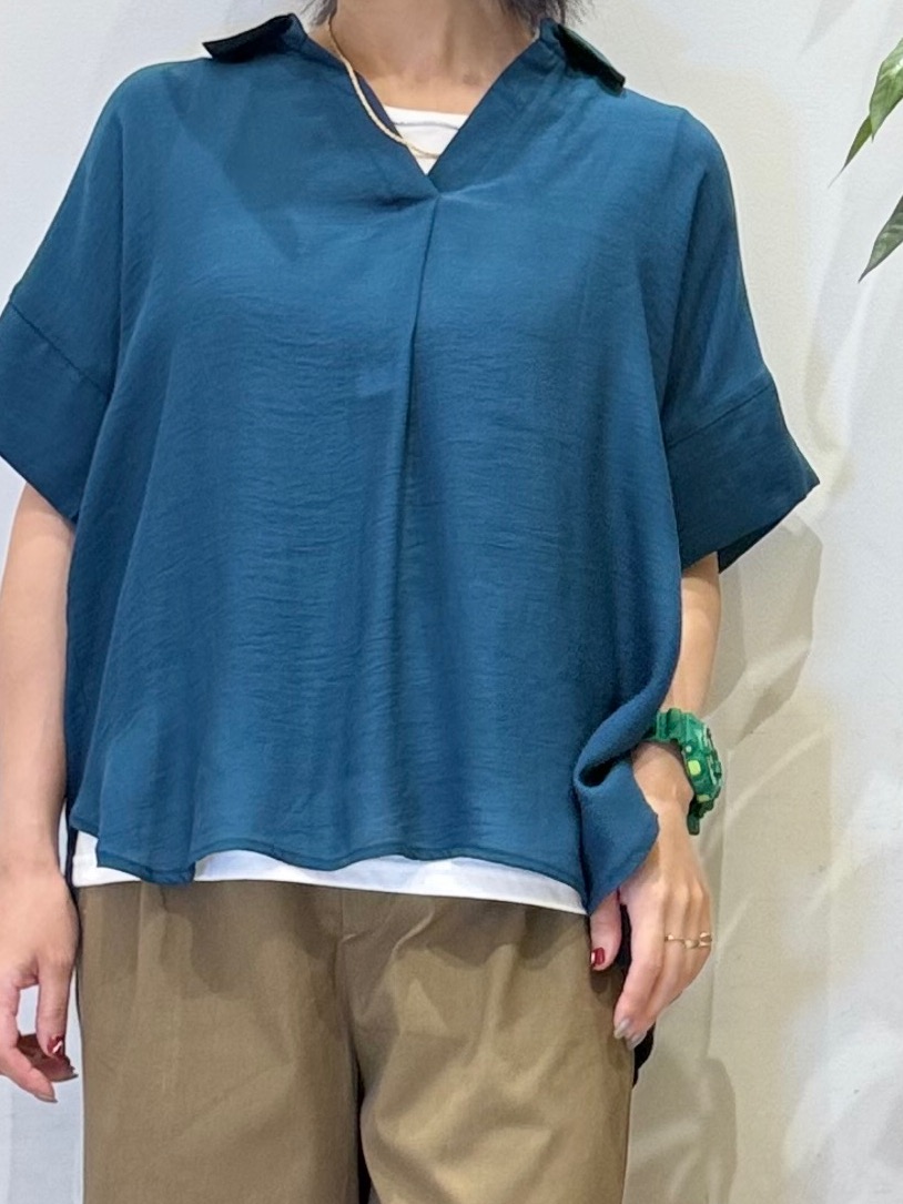 misakiさんの「SHOO･LA･RUE｜【2点セット/S-LL/洗濯機可】時短でコーデ決まる スラブスキッパーシャツ＋タンクトップ」を使ったコーディネート