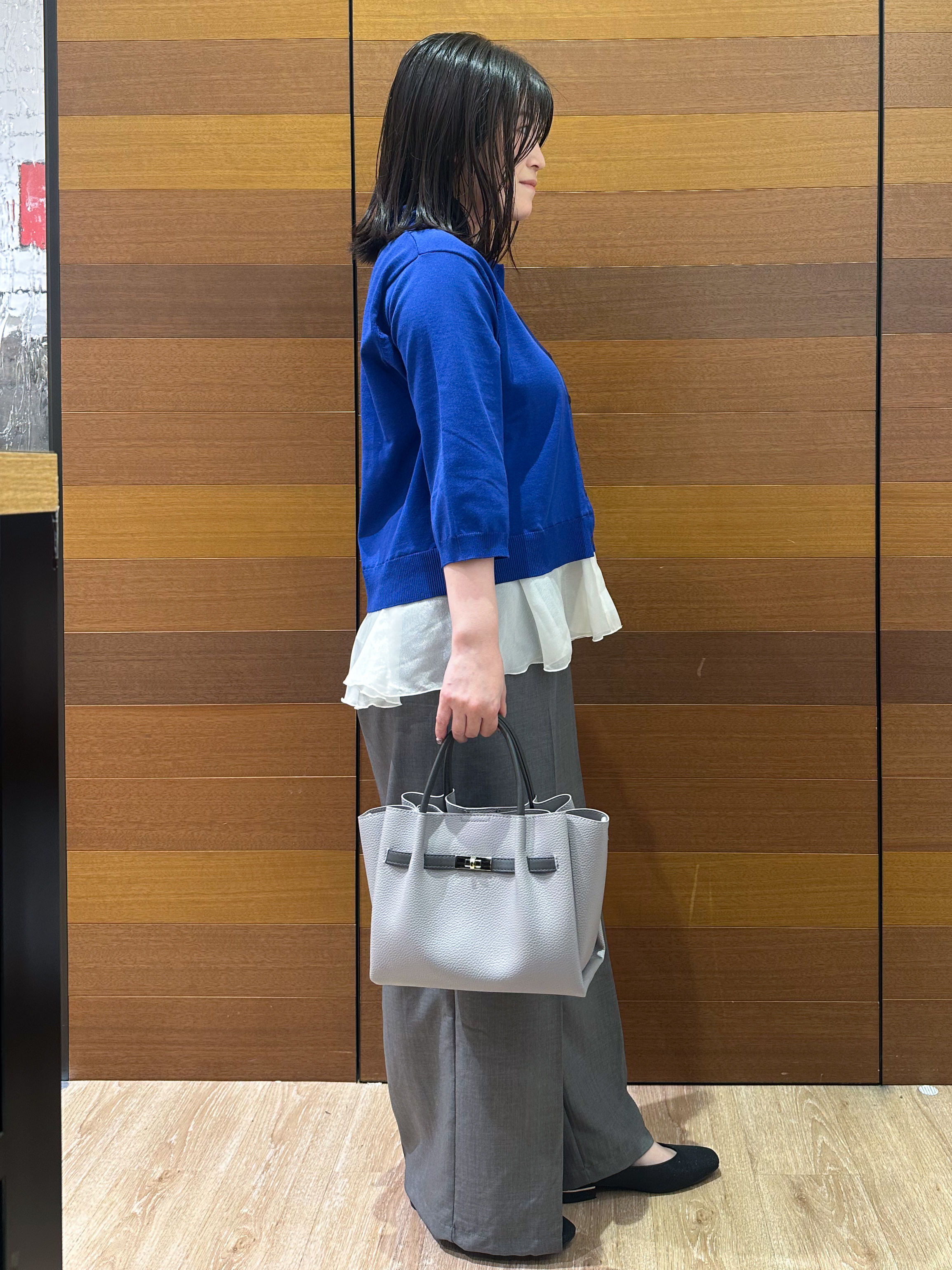 Minさんの「OPAQUE.CLIP｜裾シアードッキングカーディガン【洗濯機OK】」を使ったコーディネート
