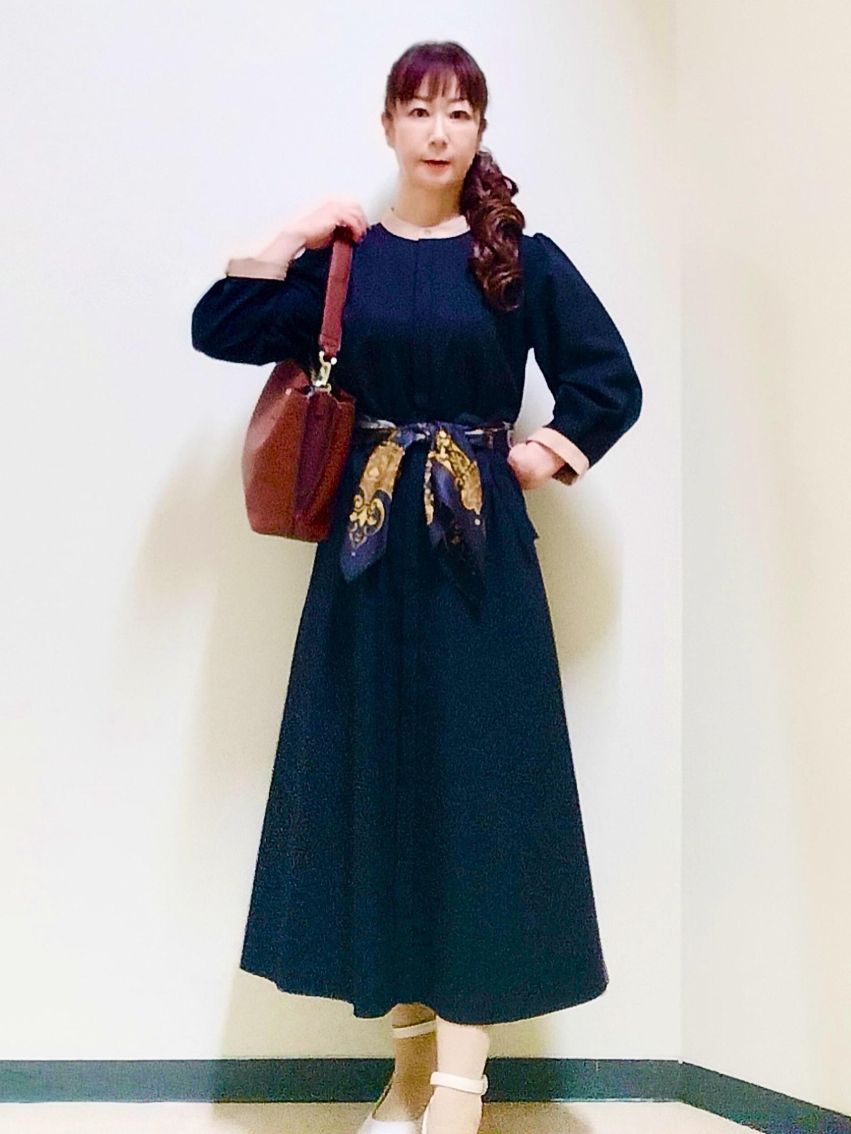 花さんの「Reflect｜【手洗い可】Aラインロングワンピース」を使ったコーディネート