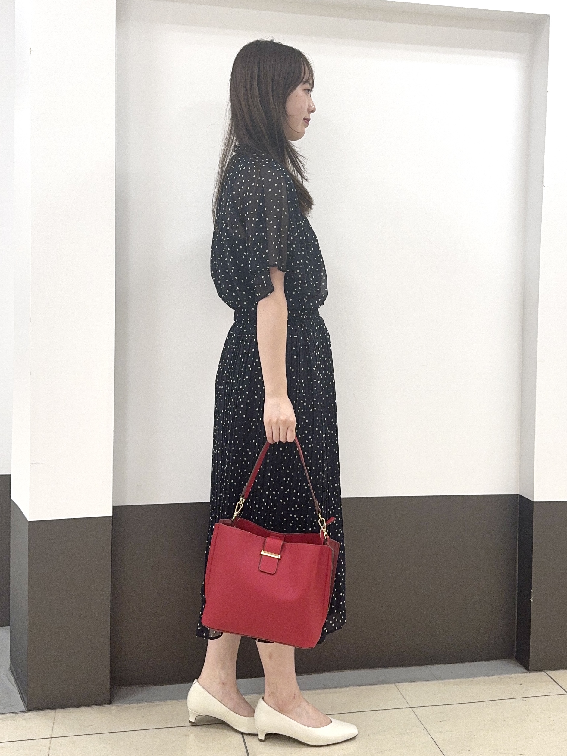Nrinさんの「Reflect｜【セットアップ／手洗い可】ドット柄シアーブラウス」を使ったコーディネート