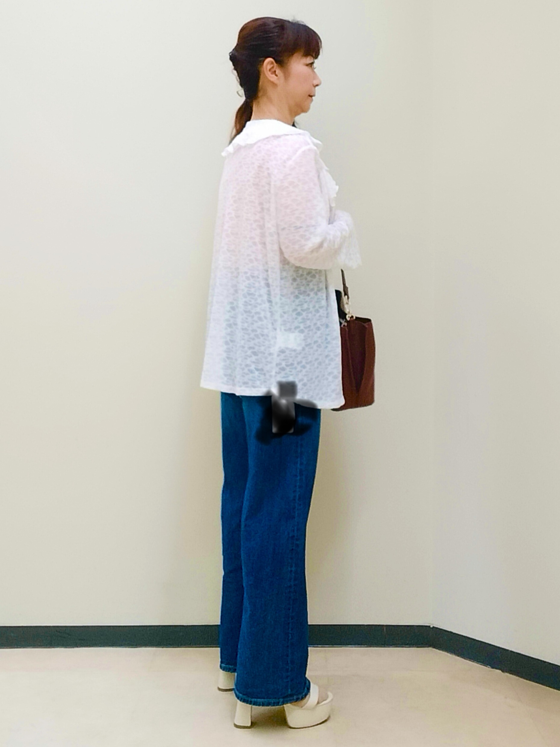 花さんの「Reflect｜【手洗い可】ワイドシルエットデニム」を使ったコーディネート